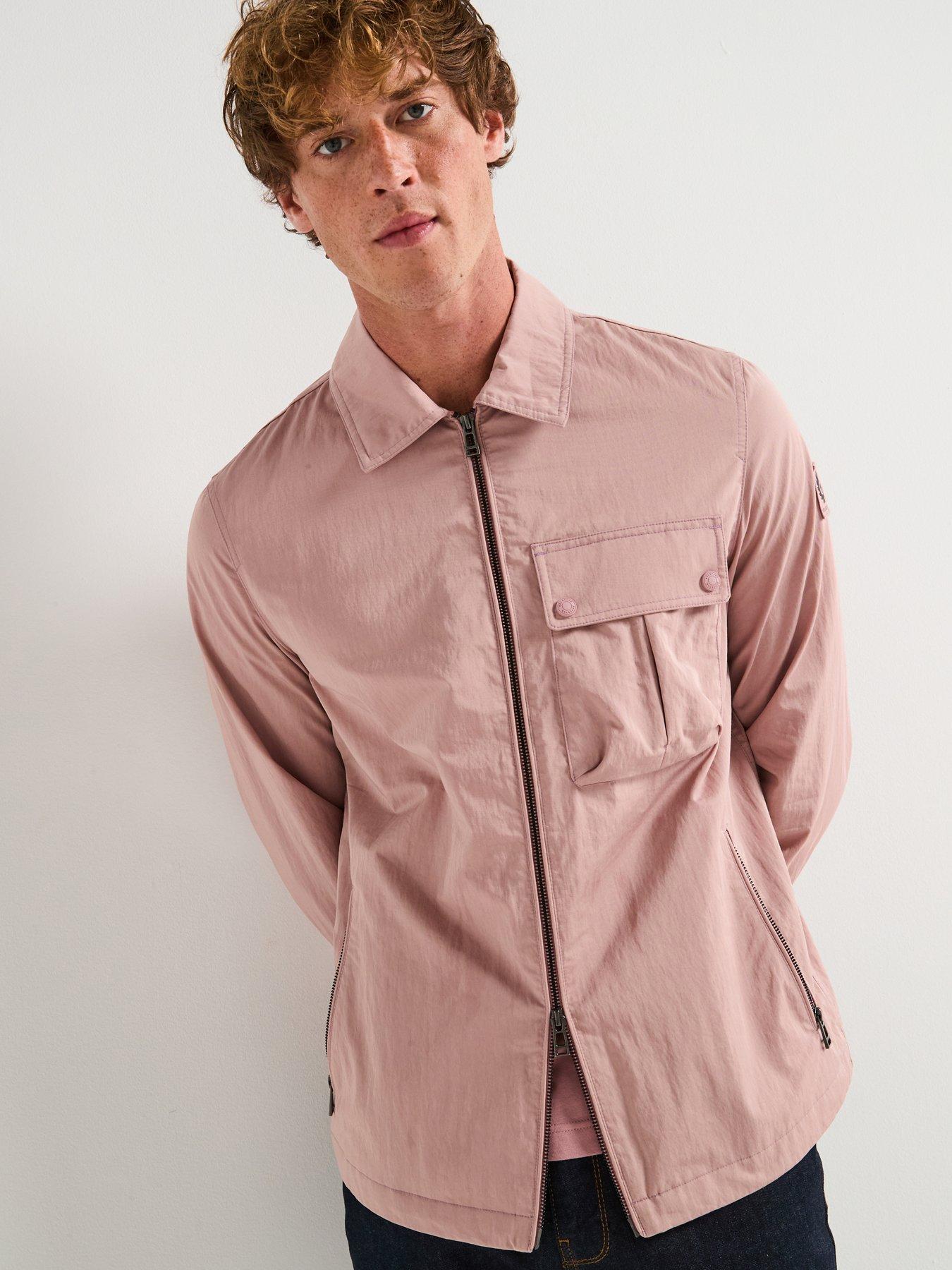 undefined Belstaff Duomo Cotton Zip Overshirt - Dark Pink
