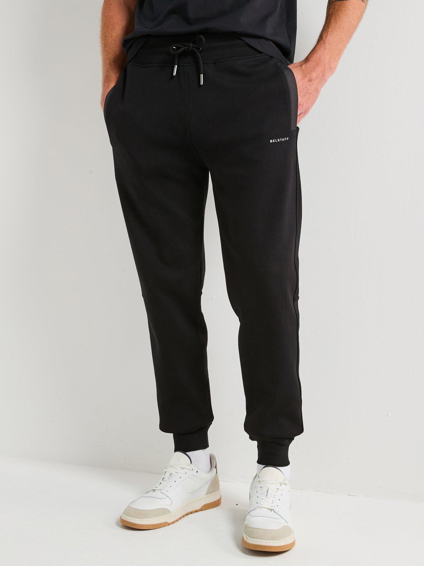 Belstaff Alloy Small Linear Logo Joggers, Black, Size 2Xl, Men