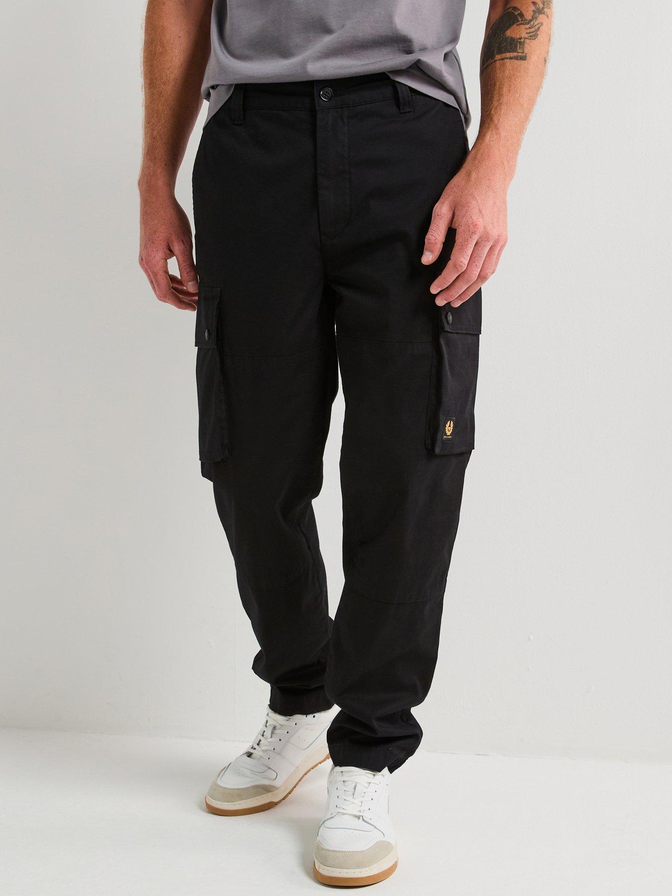 Belstaff Route Cotton Uncuffed Cargo Pants - Black