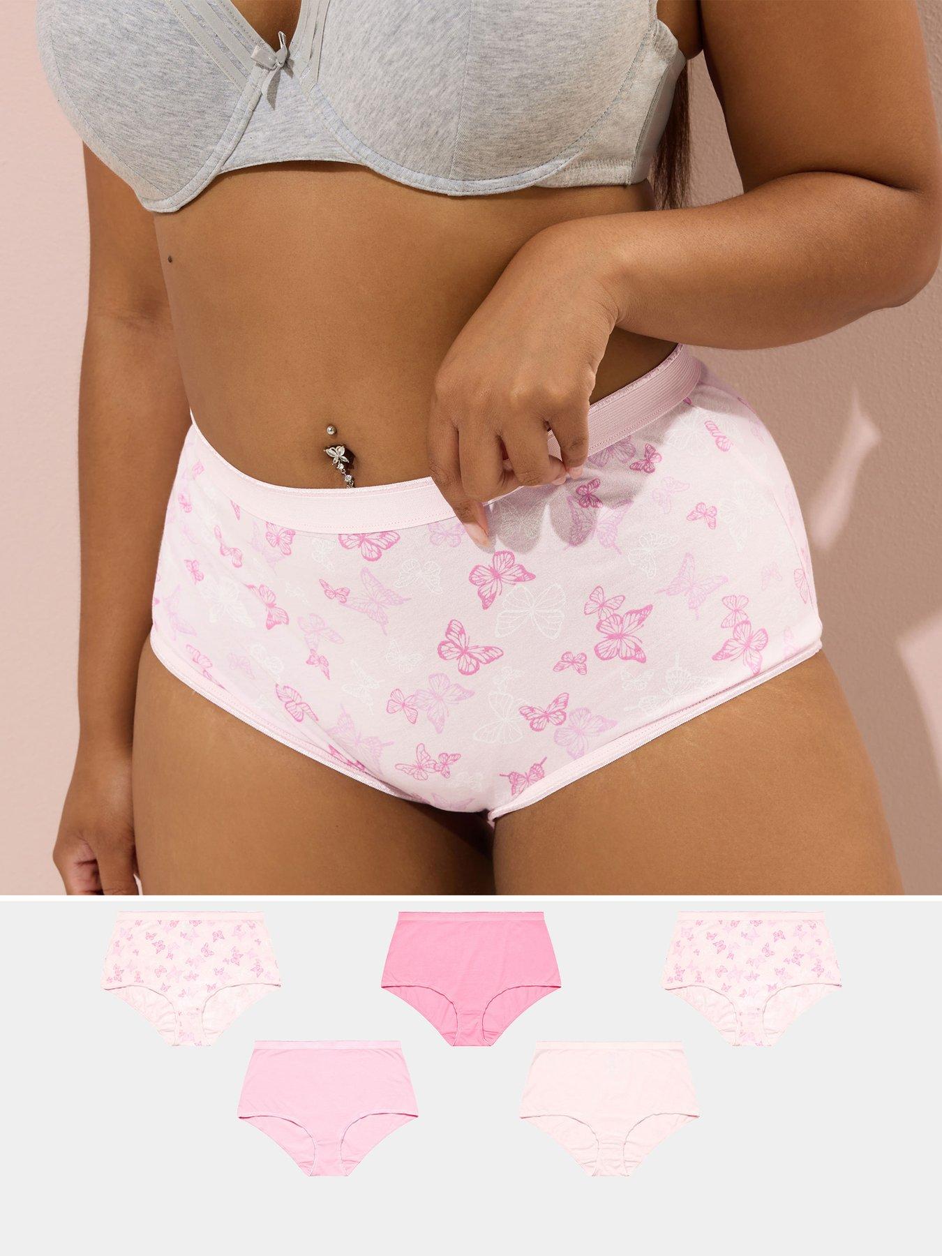 undefined Curve 5 Pack Butterfly Full Briefs - Pink