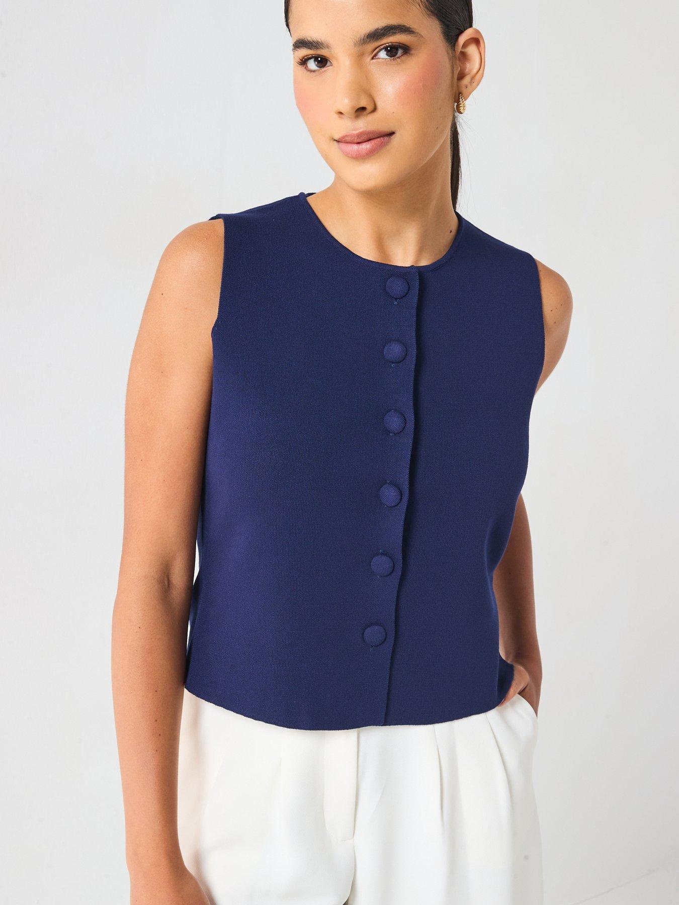 Vero Moda Vmanne Sleeveless Top  Exp - Navy