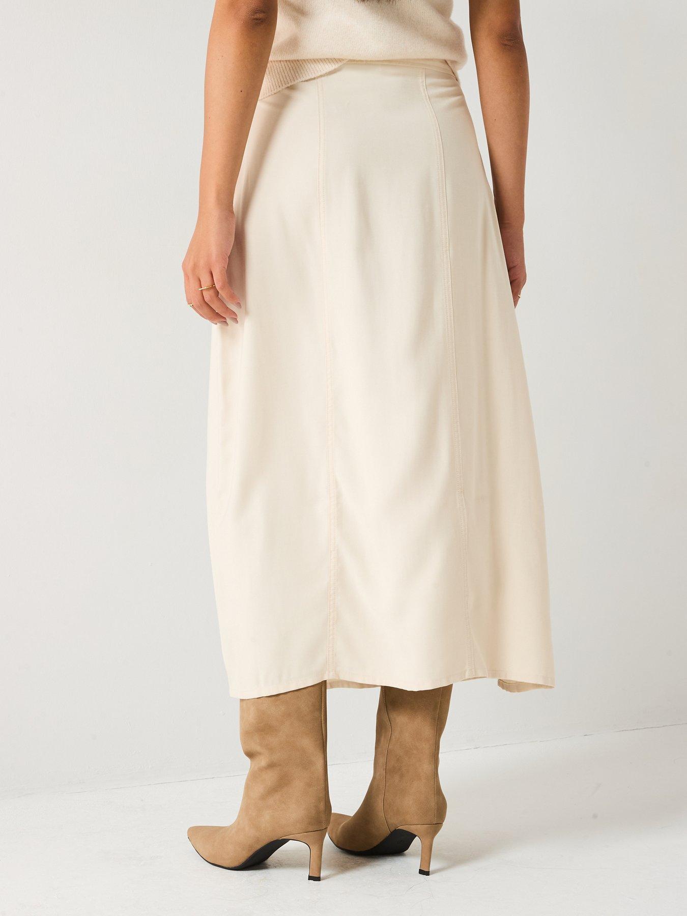 Jaded Midi Skirt (Porcelain Cream)