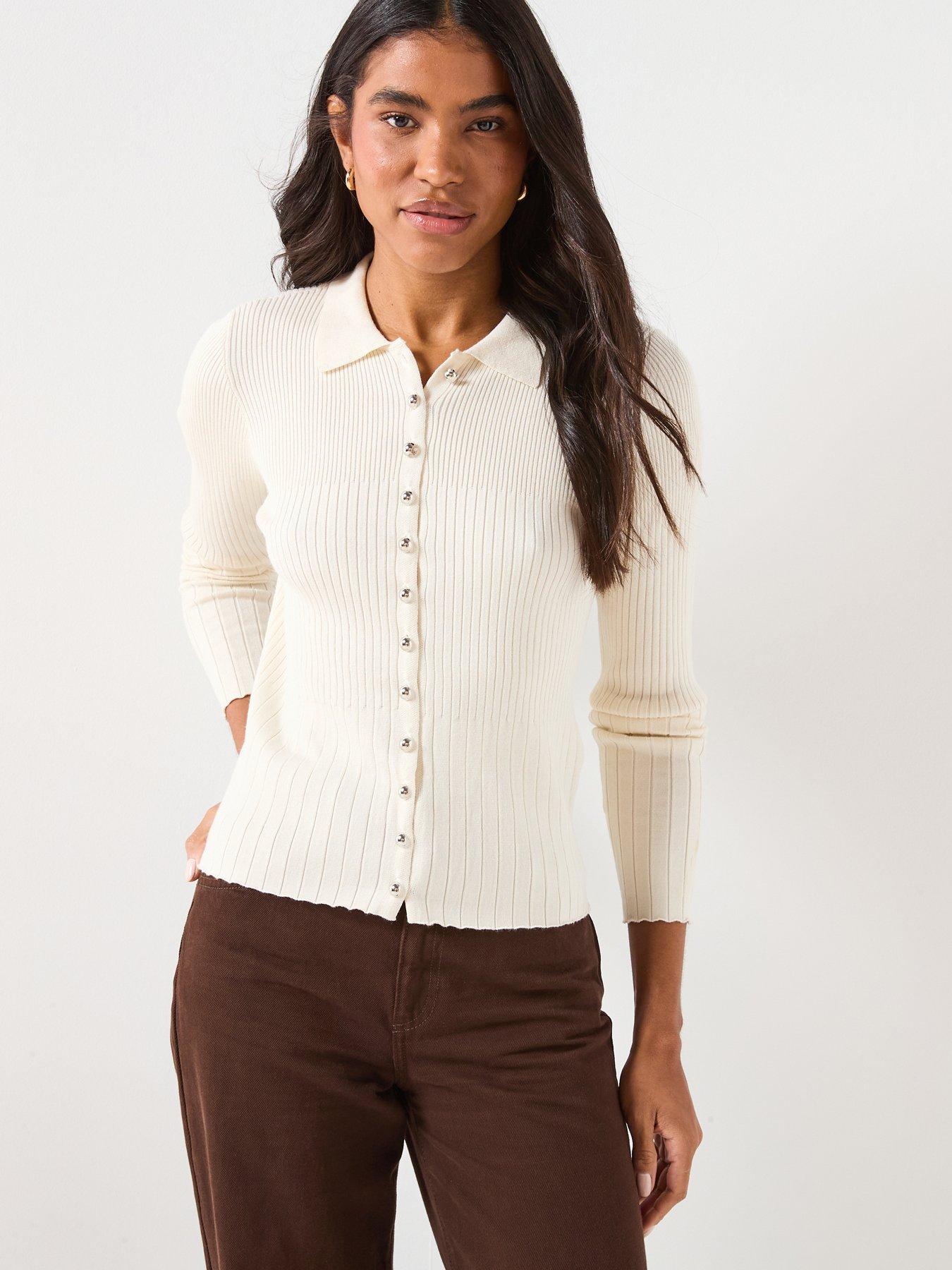 Vero Moda Siri Long Sleeve Polo Neck Pullover - Brown