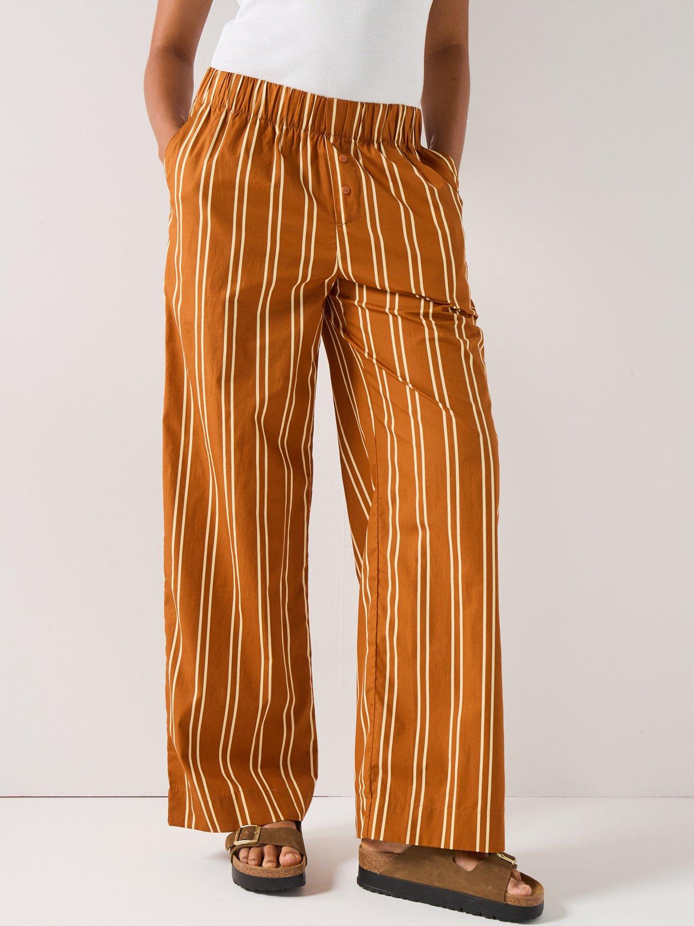 undefined Woven Striped Pant - Mustard