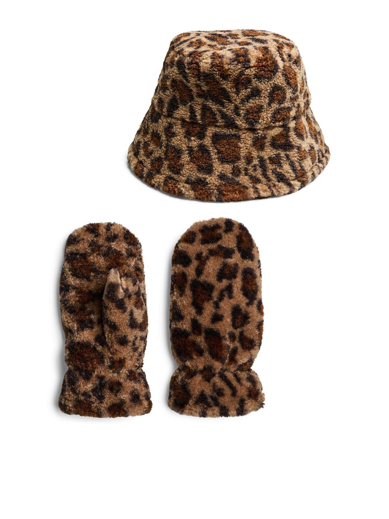 PIECES Teddy Bucket Hat And Mittens Set - Multi