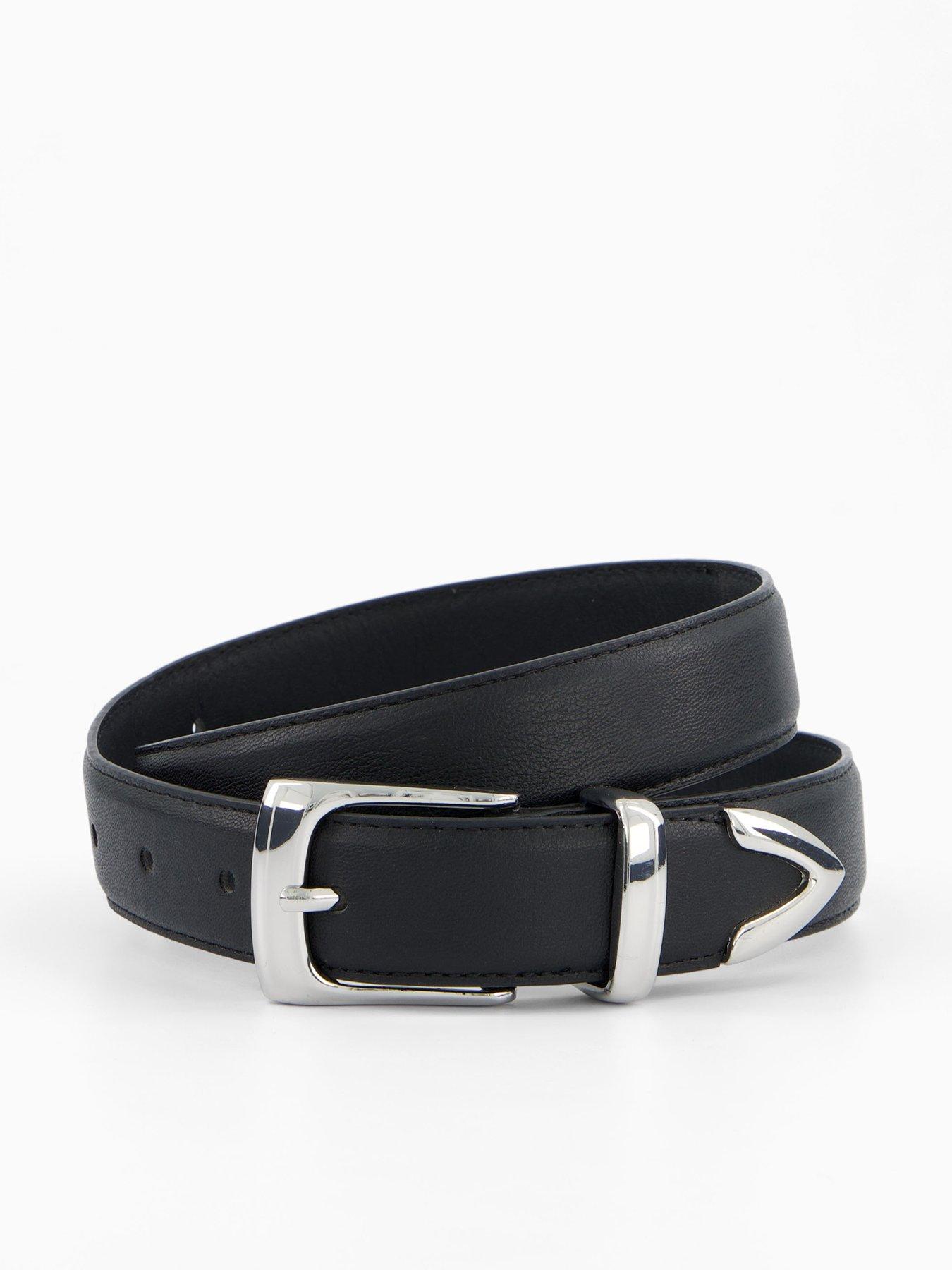 undefined Julietta Jeans Silver Hardware Belt - Black