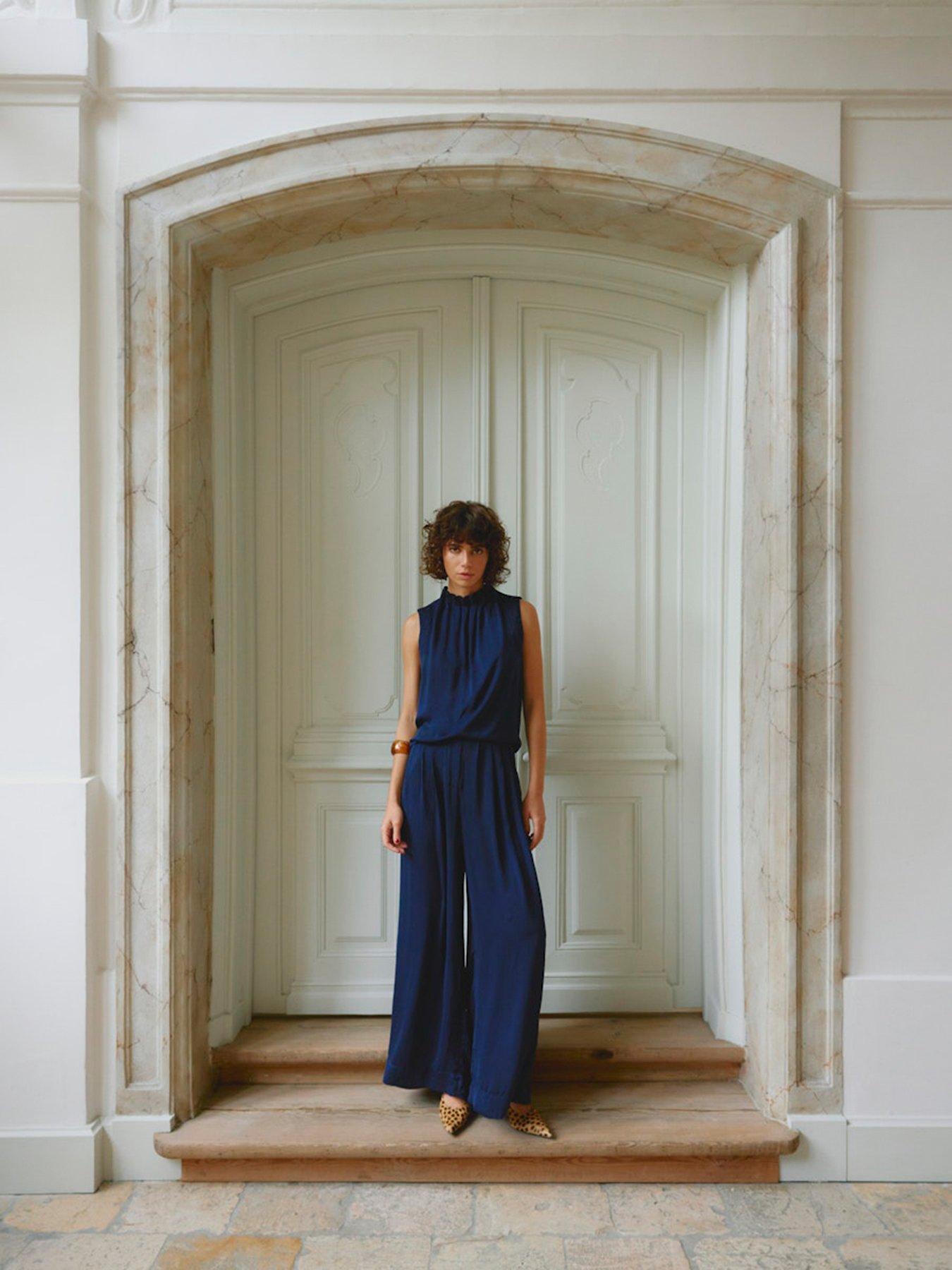 undefined Shanna Low Waist Wide Leg Pant - Navy