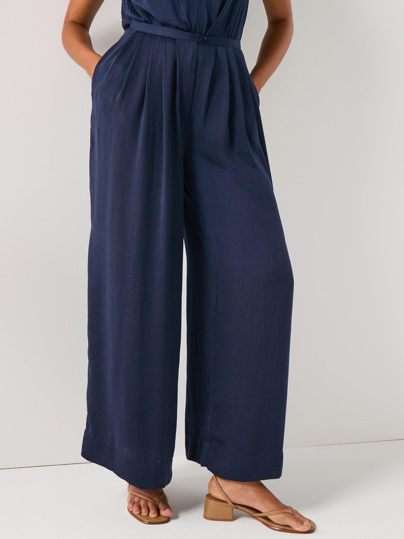 undefined Shanna Low Waist Wide Leg Pant - Navy