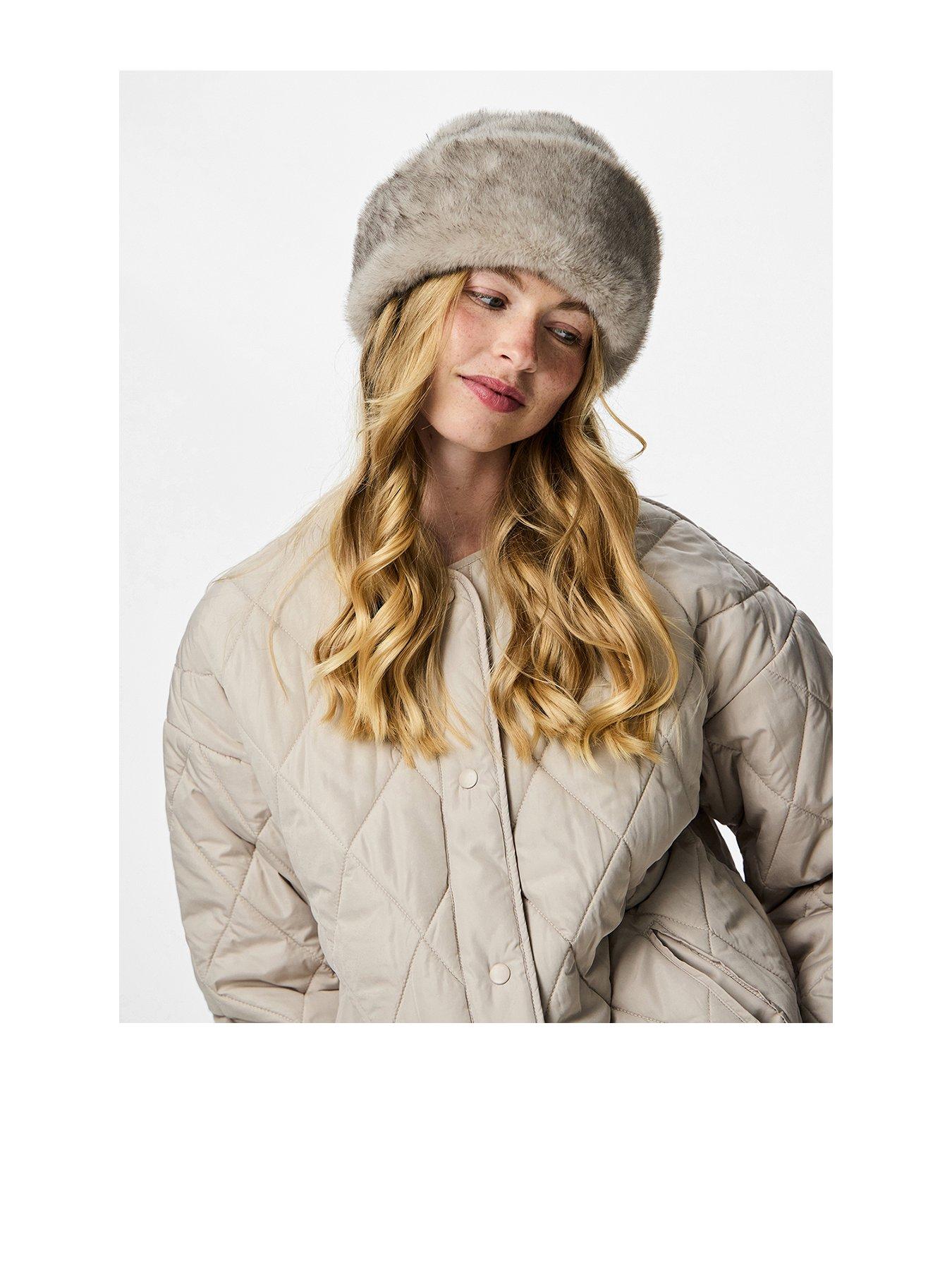 PIECES Faux Fur Hat - Beige