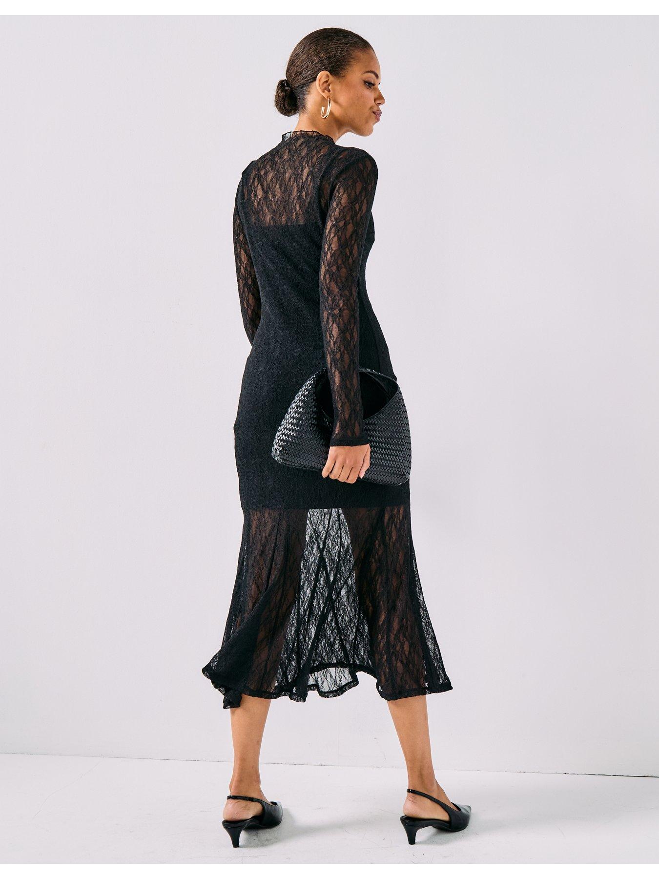 chinese dress ladies Adriana Ruched Midi Dress in Black main image 0