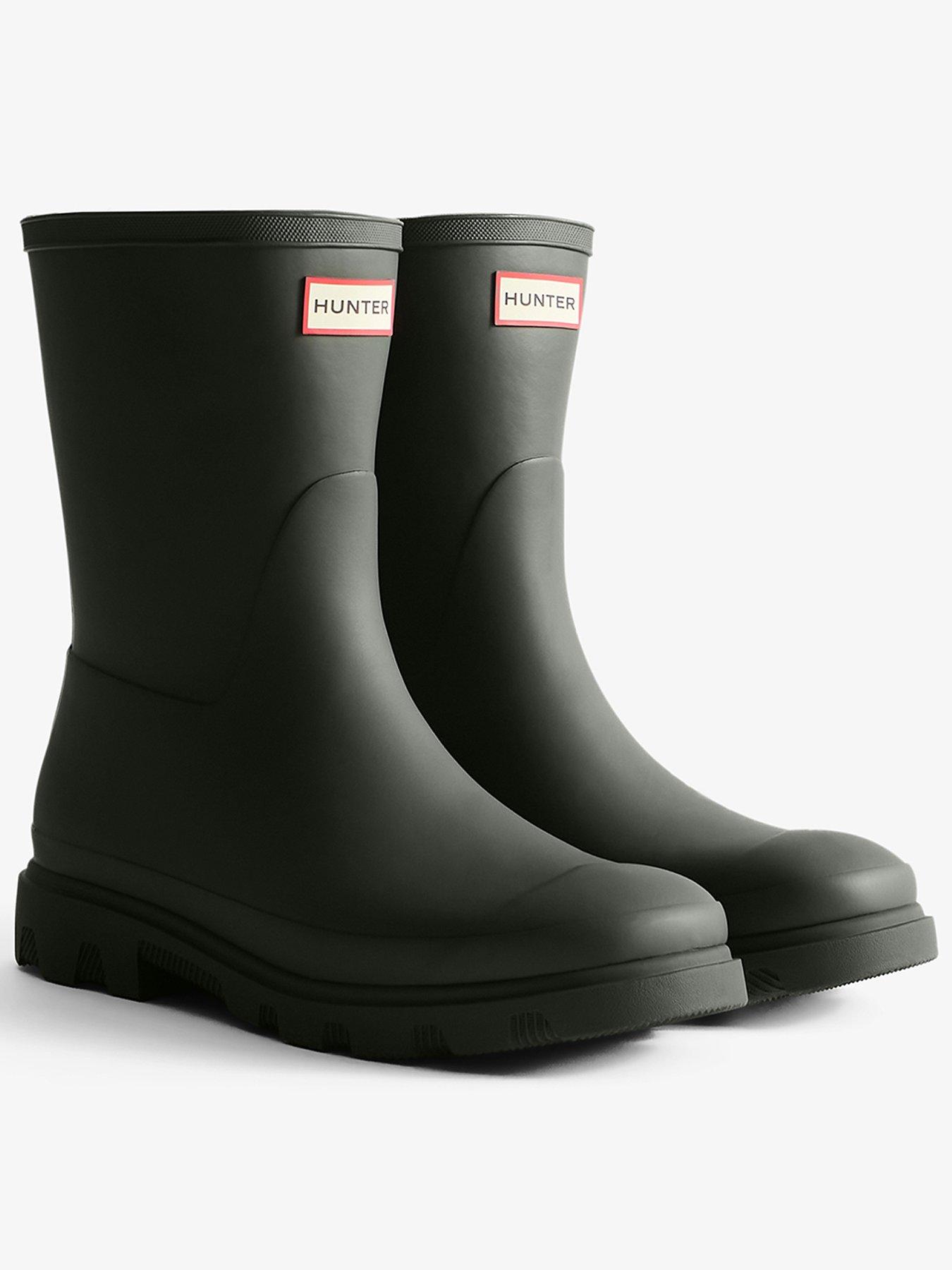 Hunter Mens Downpour Short Boots - Green