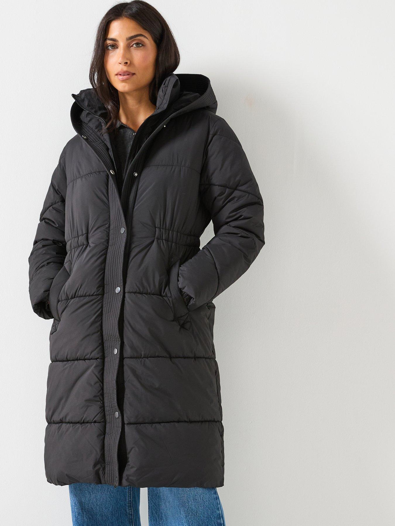 JDY Nathalie Long Padded Coat - Black