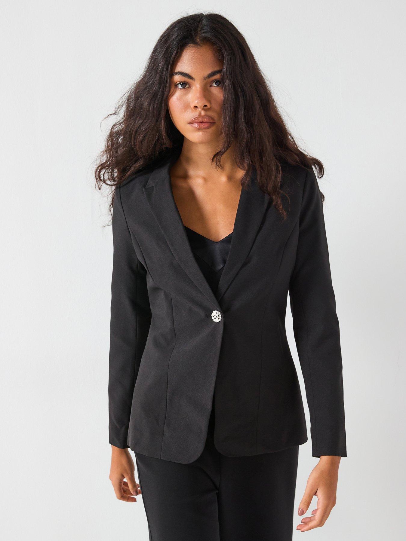 Vero Moda Filia Long Sleeve Fitted Blazer - Black