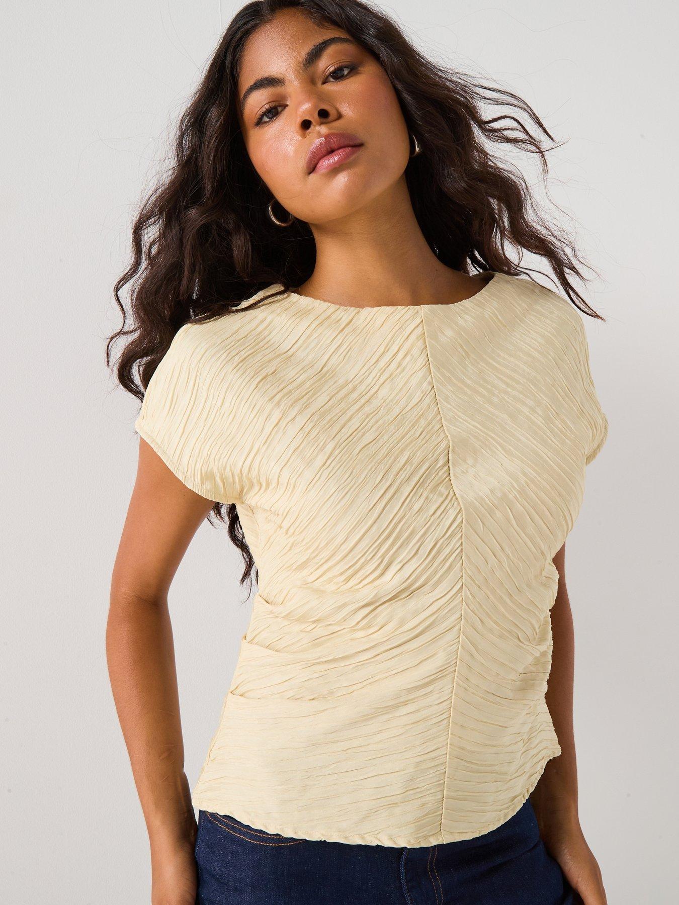 AWARE Tatiana Short Sleeve O-neck Top - Yellow