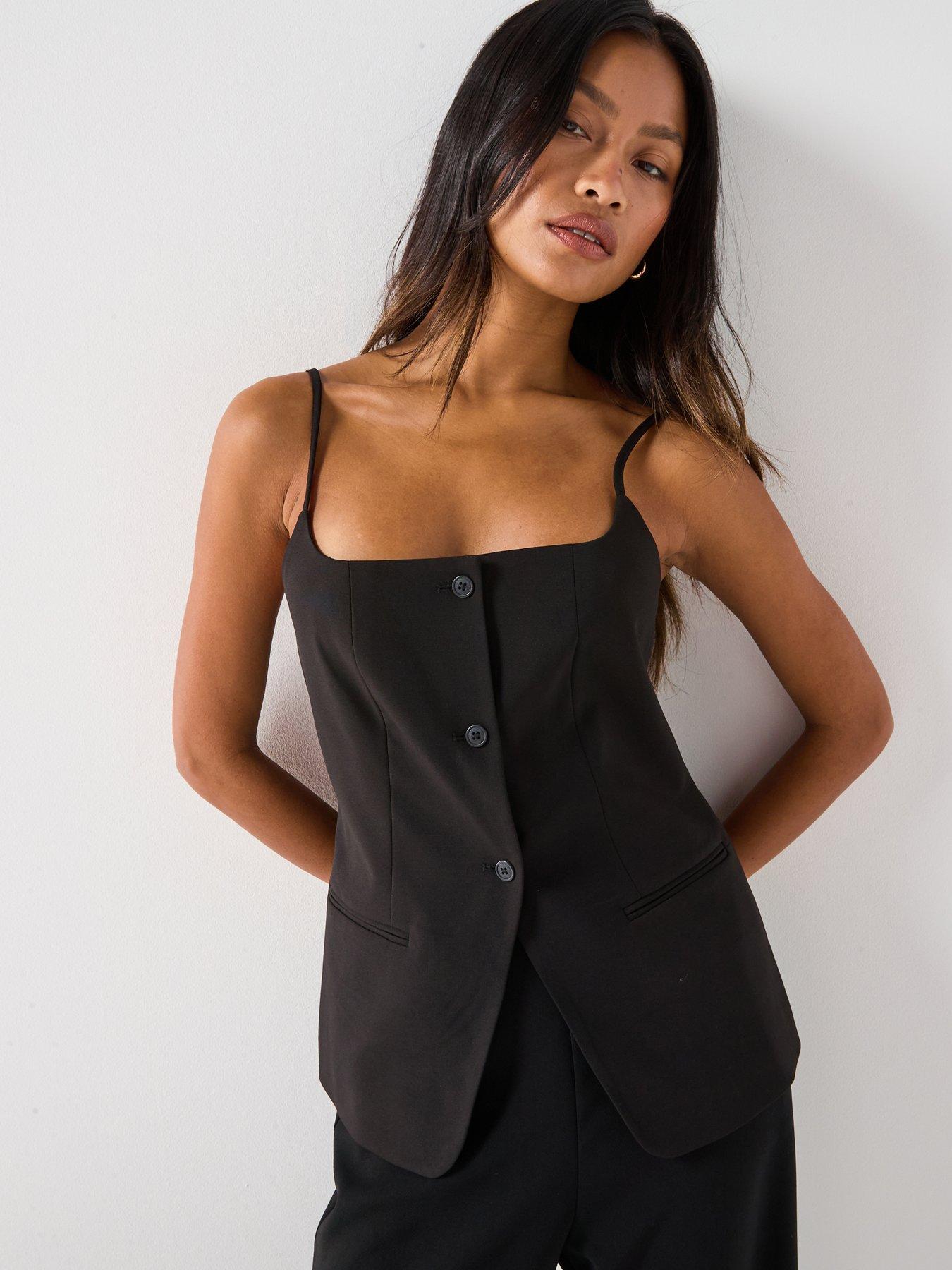 only-ladora-strap-vest-top-black
