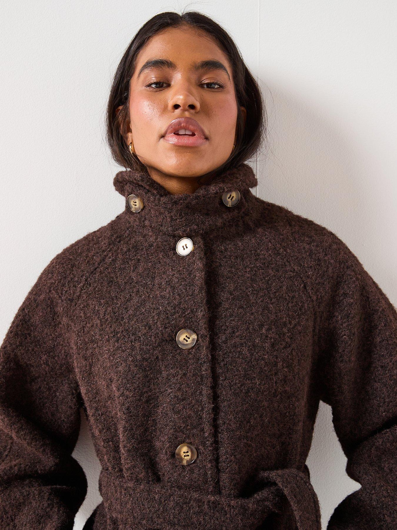 Image 4 of 6 of JDY Nevada Boucle Belt Coat - Brown