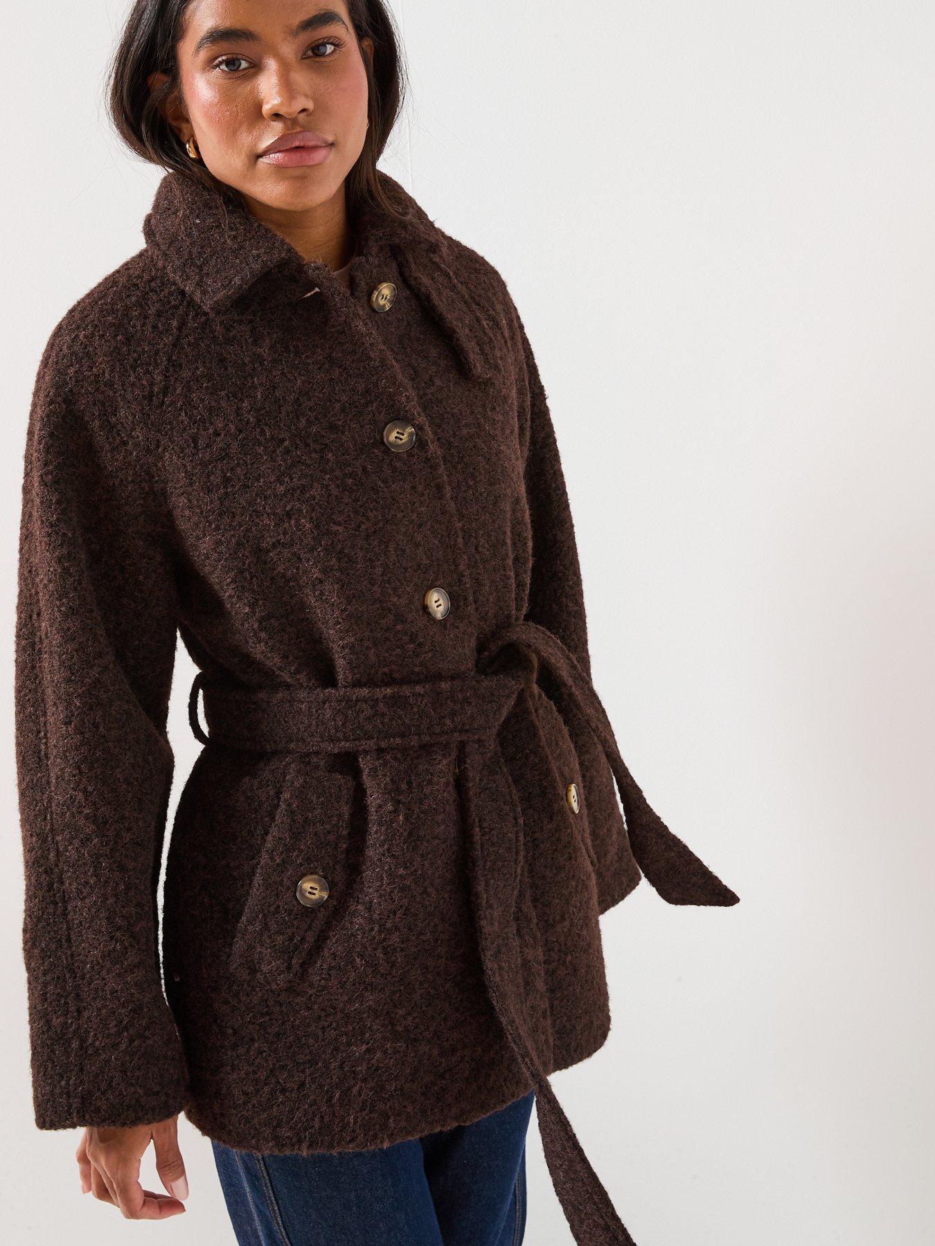 Image 5 of 6 of JDY Nevada Boucle Belt Coat - Brown