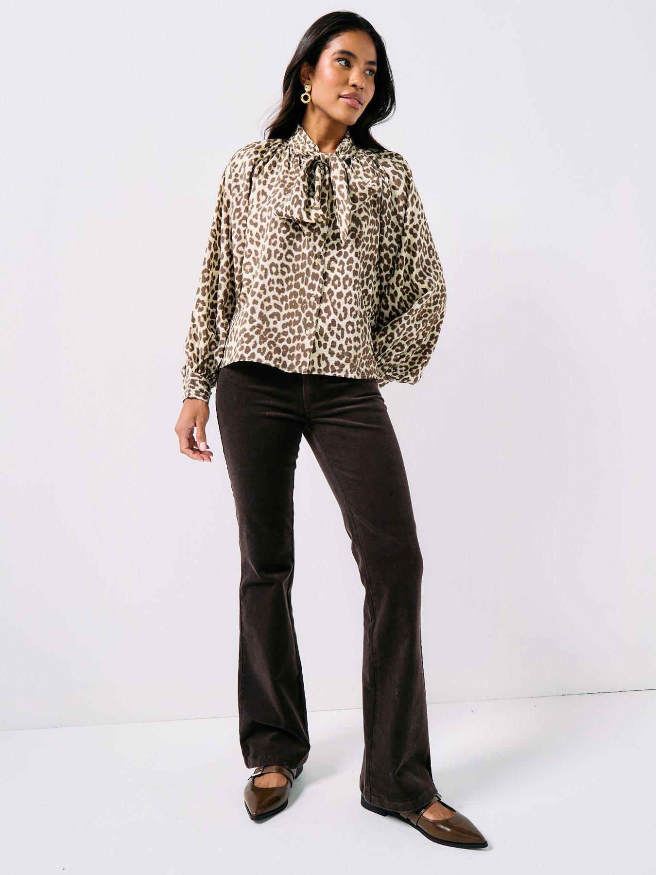 Image 3 of 5 of JDY Salone Flared Cord Trousers - Brown