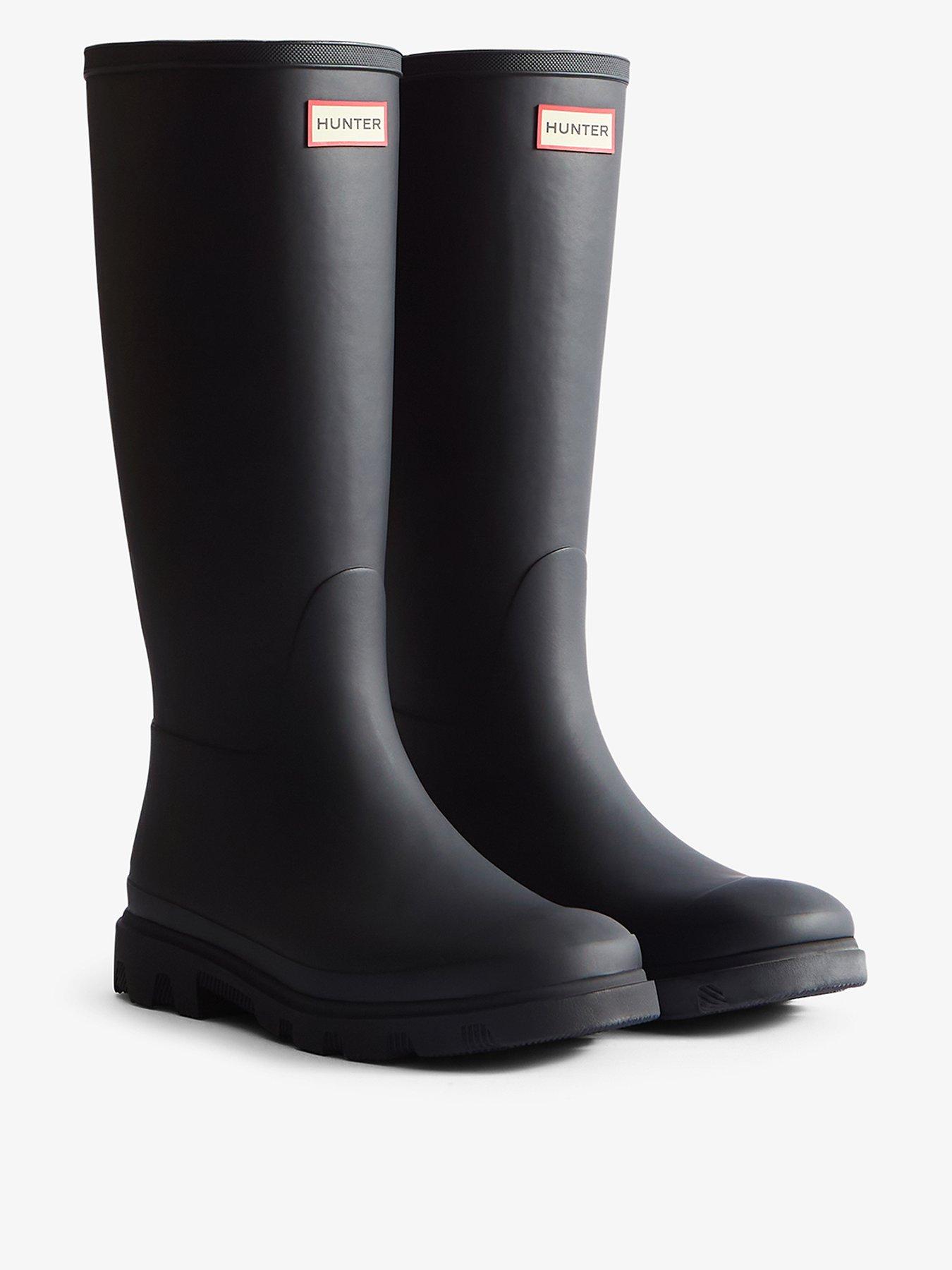 Hunter Mens Downpour Tall Boots, Black, Size 6, Men