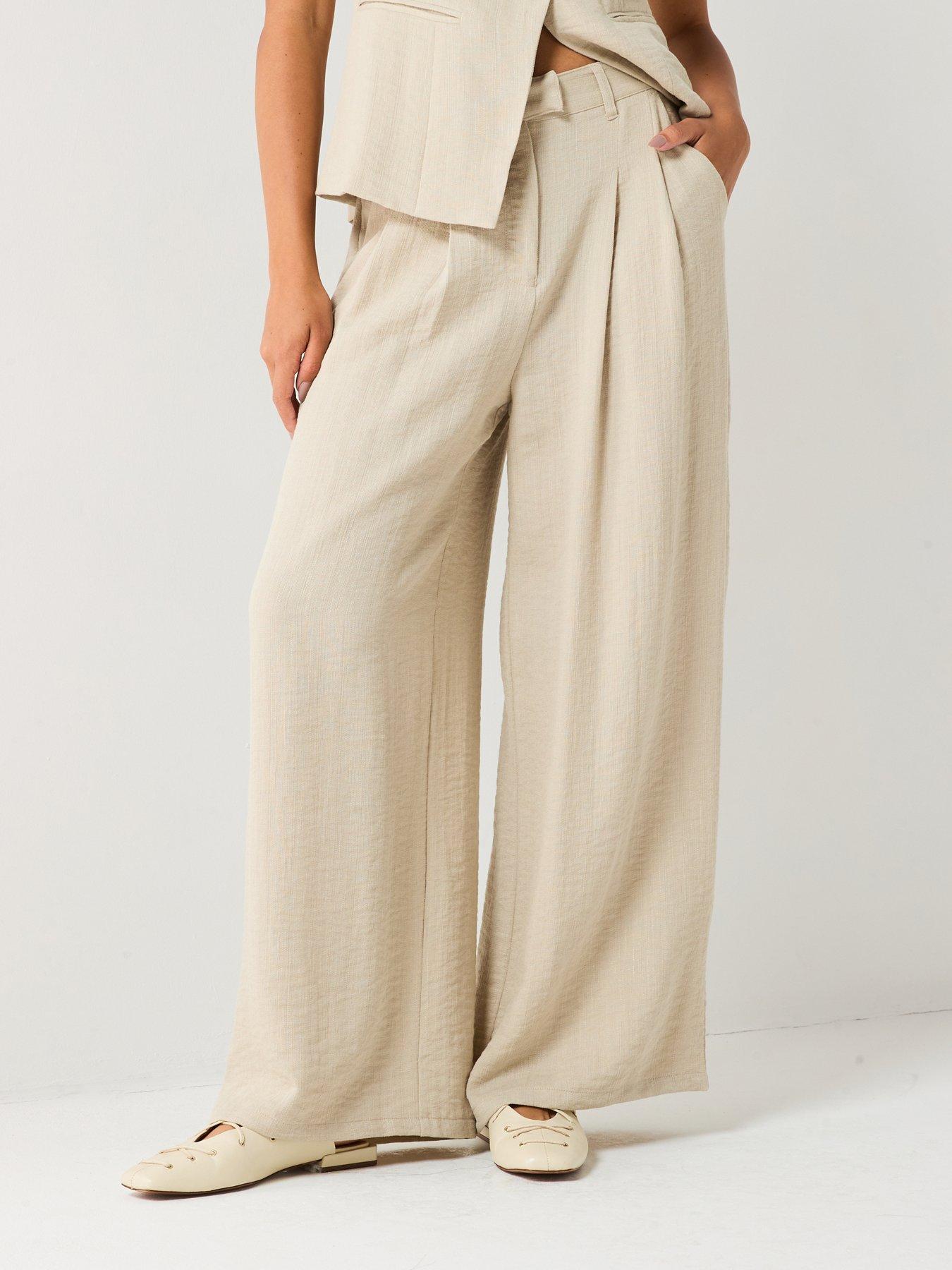 undefined Siga High Waist Tailored Pant - Beige