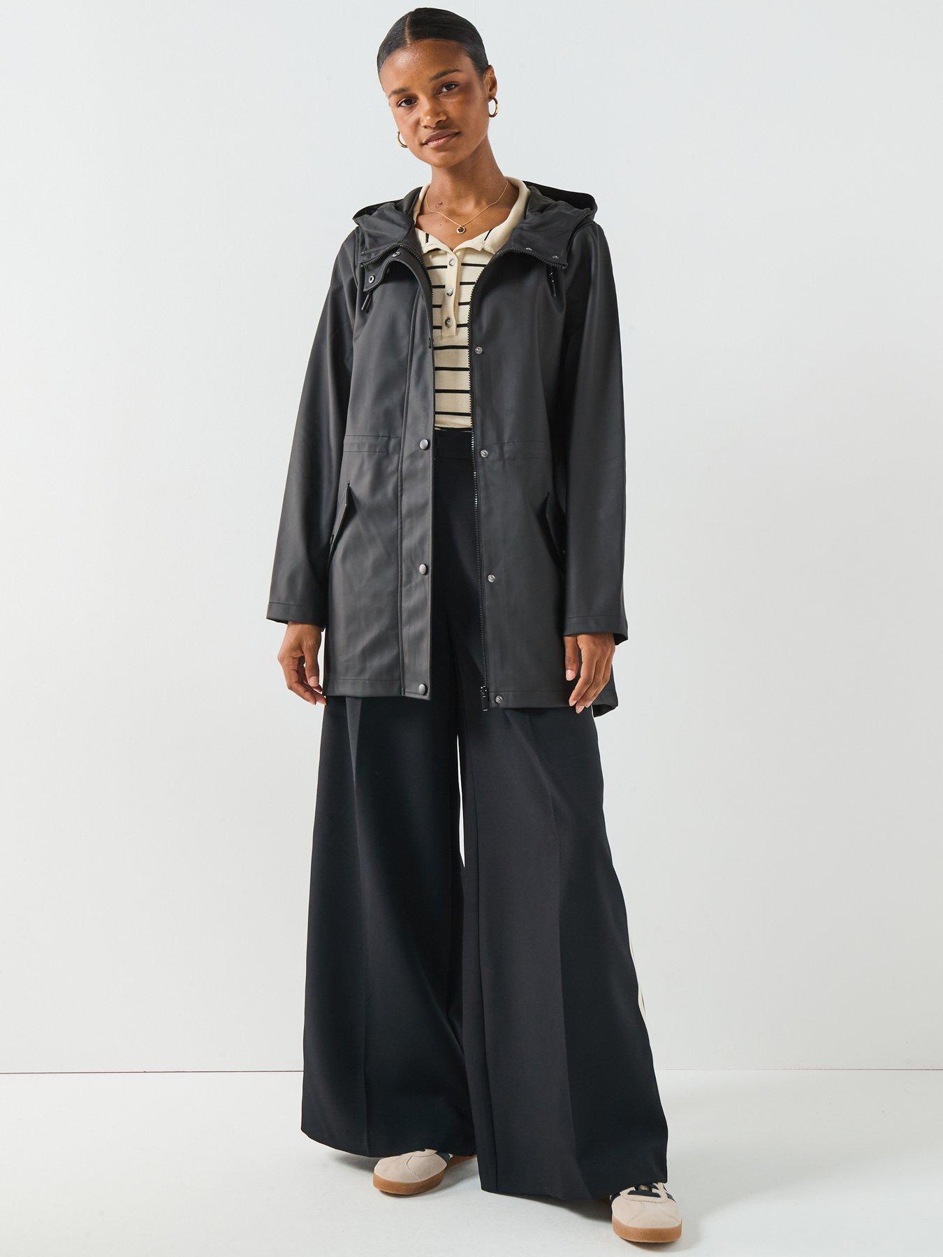 Image 3 of 6 of Vero Moda Malou Coated Rain Jacket - Black