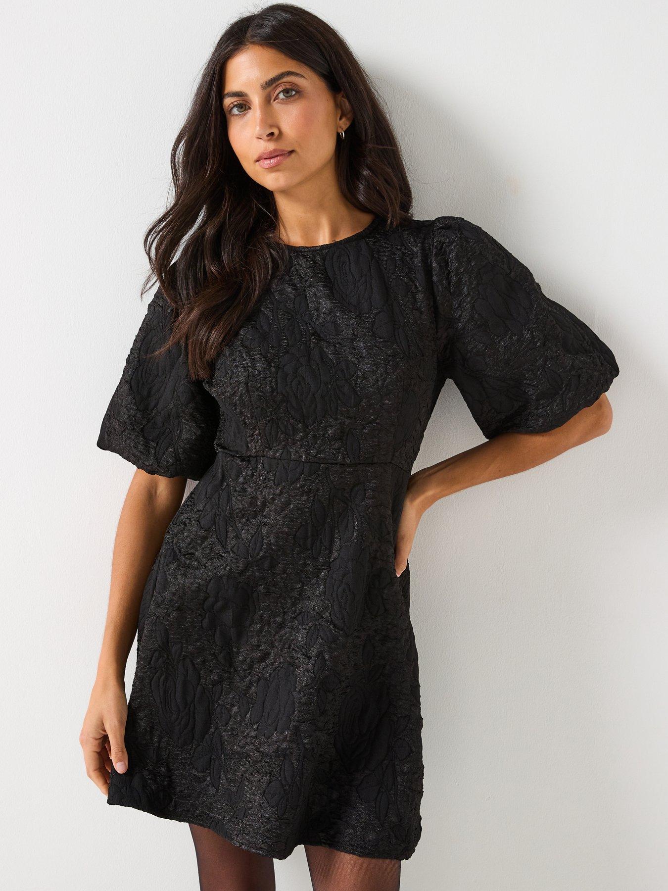 jdy-dora-short-sleeve-dress-black