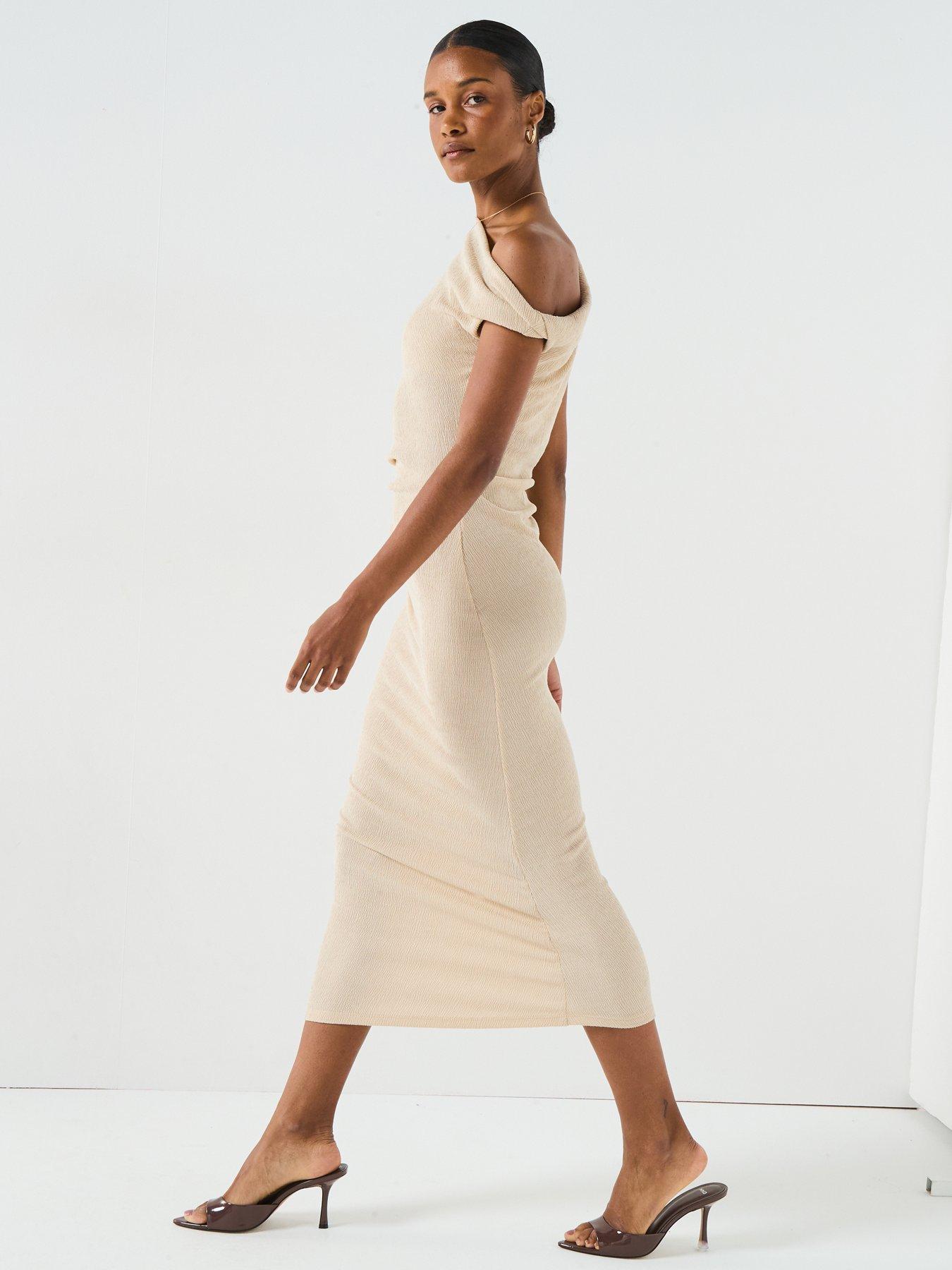 vero moda off shoulder dress Vero Moda VMBELLA OFF SHOULDER DRESS - Jumper dress - fired brick/dark red