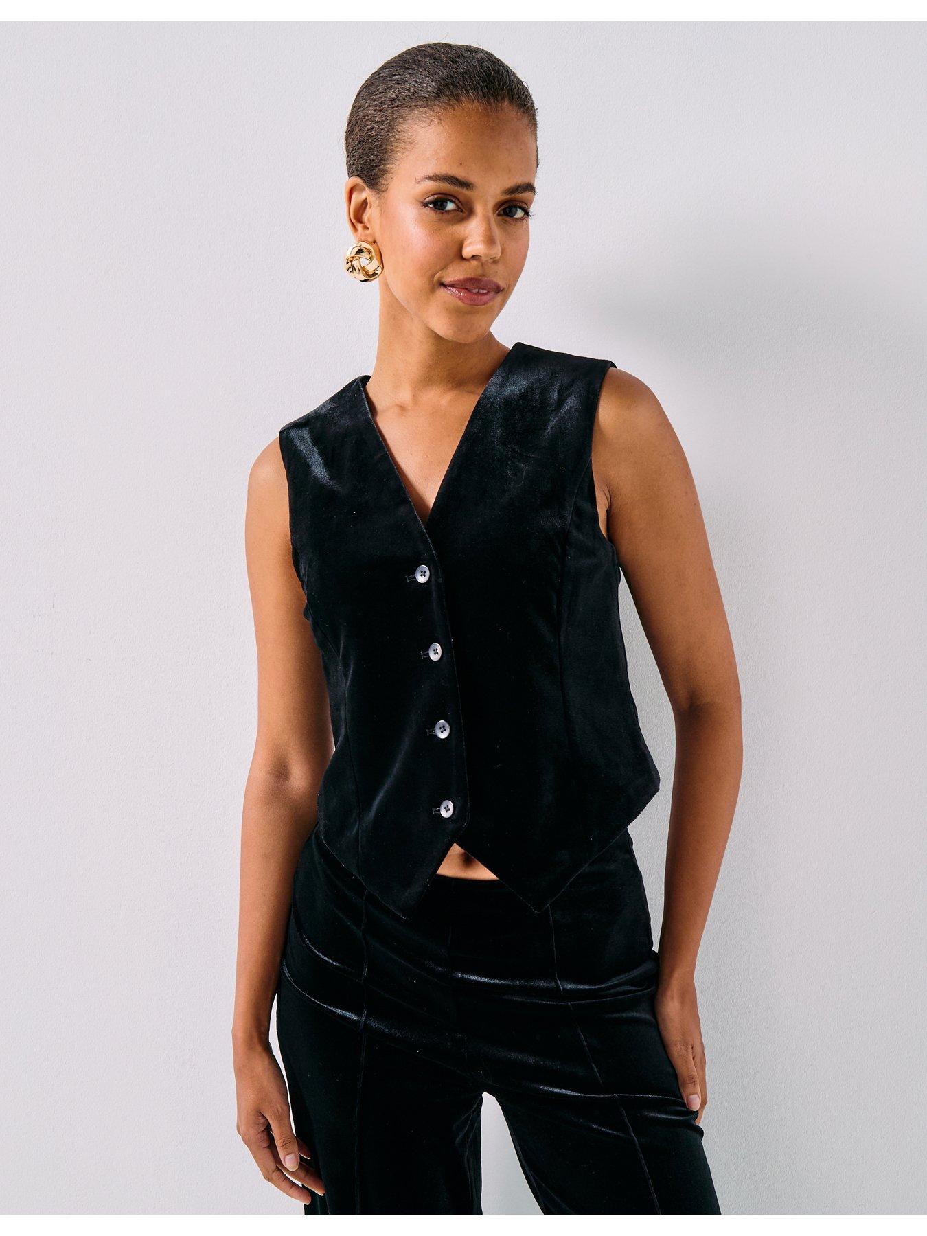 Vero Moda Vmshanna Velvet Waistcoat - Black