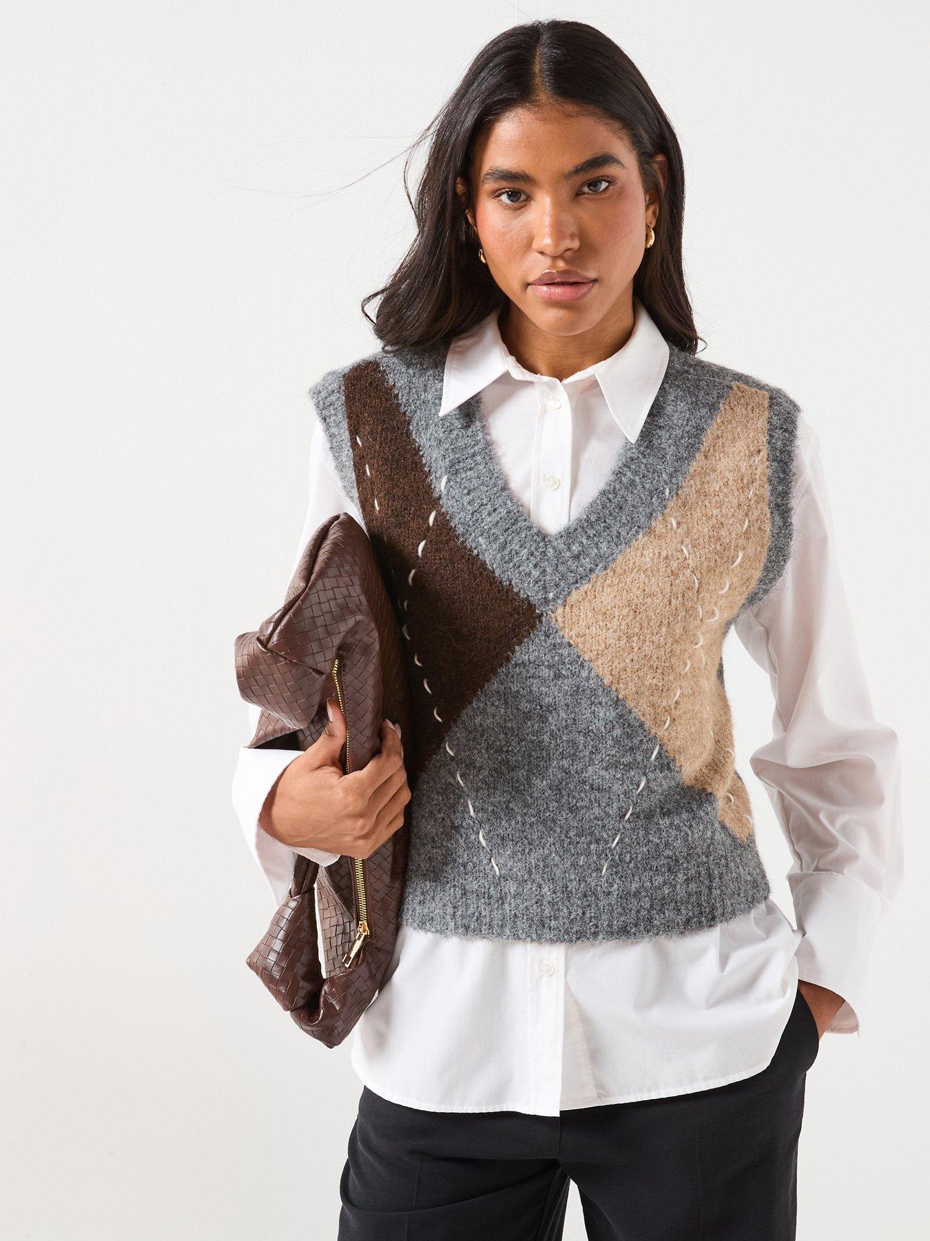 vero-moda-vmbliss-sleeveless-v-neck-handstitch-vest-grey