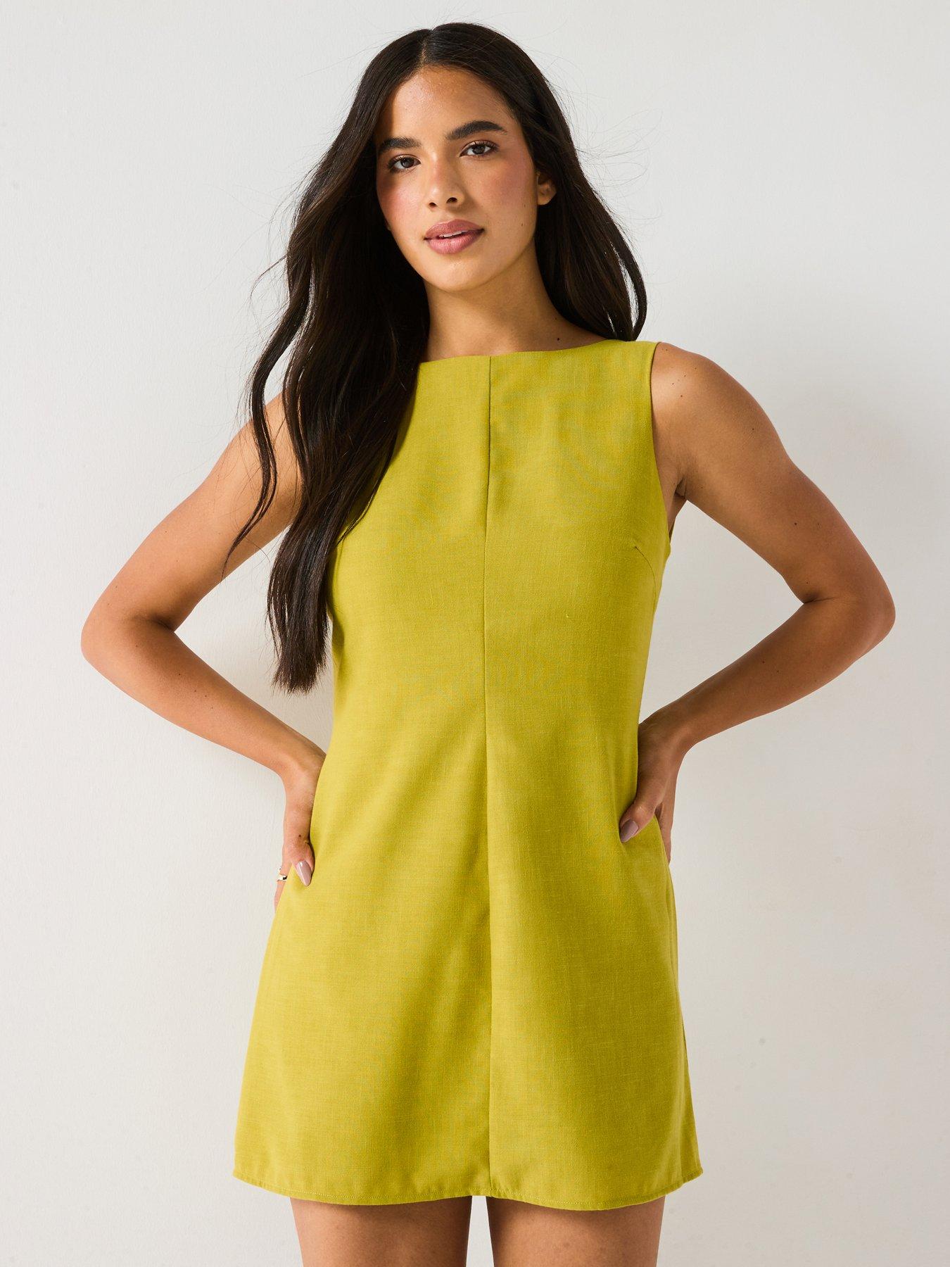 Vero Moda Josie Open Back Short Dress - Green | Very