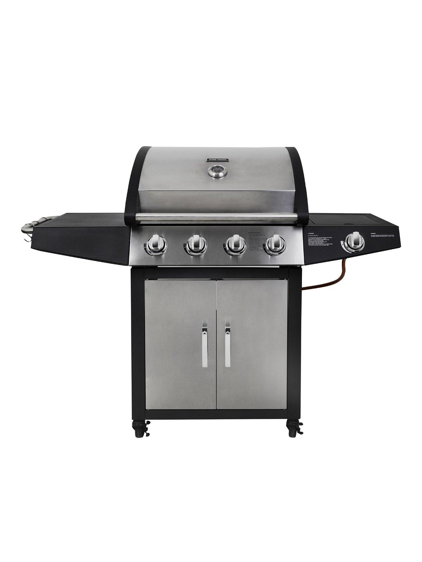undefined George Foreman GFGBBQ4B1SS3-C 4+1 Burner Gas BBQ in Black