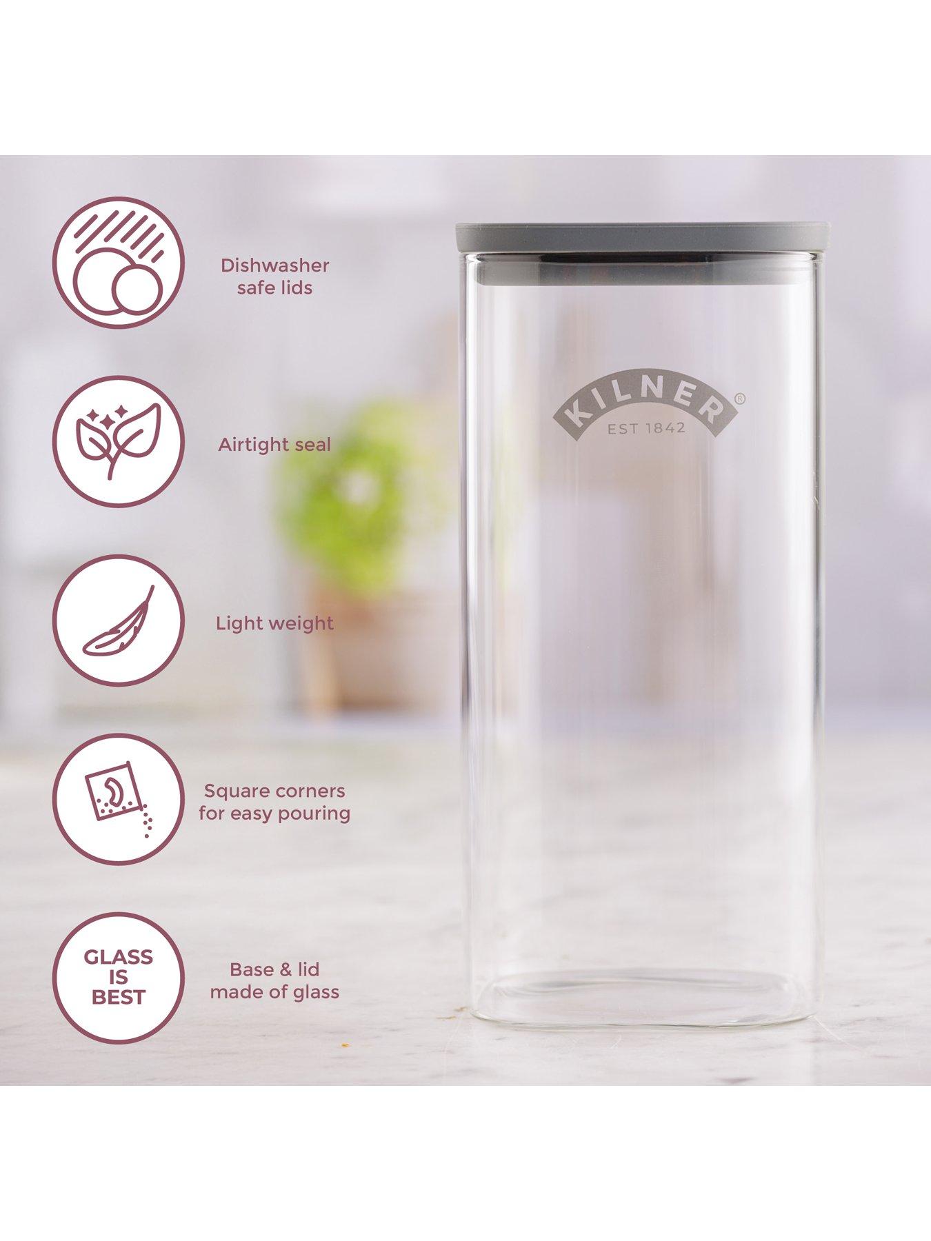 Image 6 of 7 of KILNER Fresh Storage Set Of 3 Square Jars 1.5l
