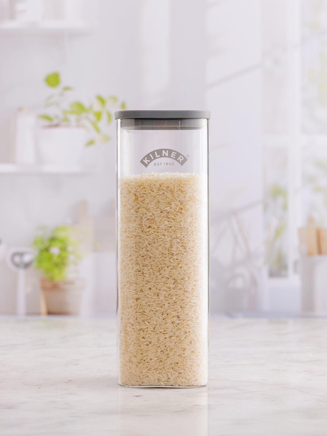 KILNER Fresh Storage Set Of 2 Square Storage Jars 2l