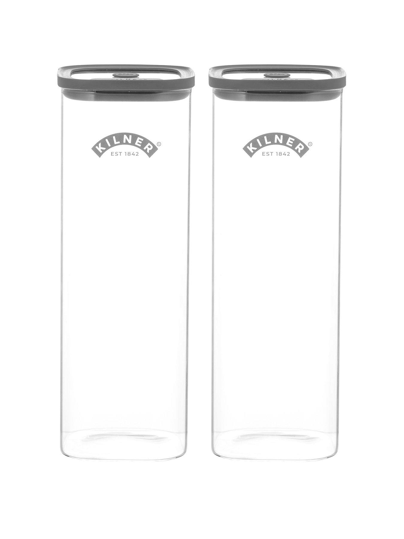 Image 2 of 7 of KILNER Fresh Storage Set Of 2 Square Storage Jars 2l