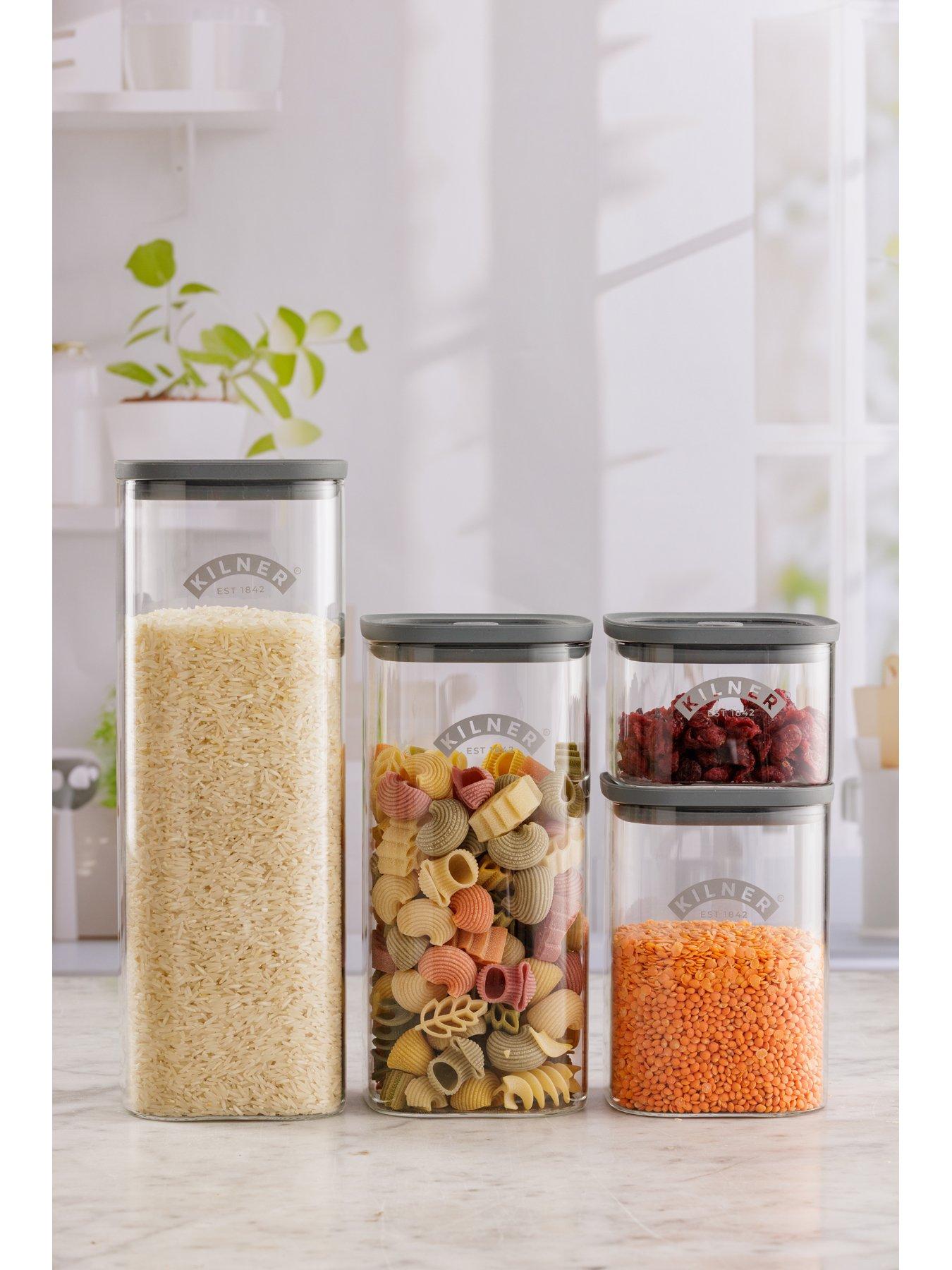 Image 3 of 7 of KILNER Fresh Storage Set Of 2 Square Storage Jars 2l