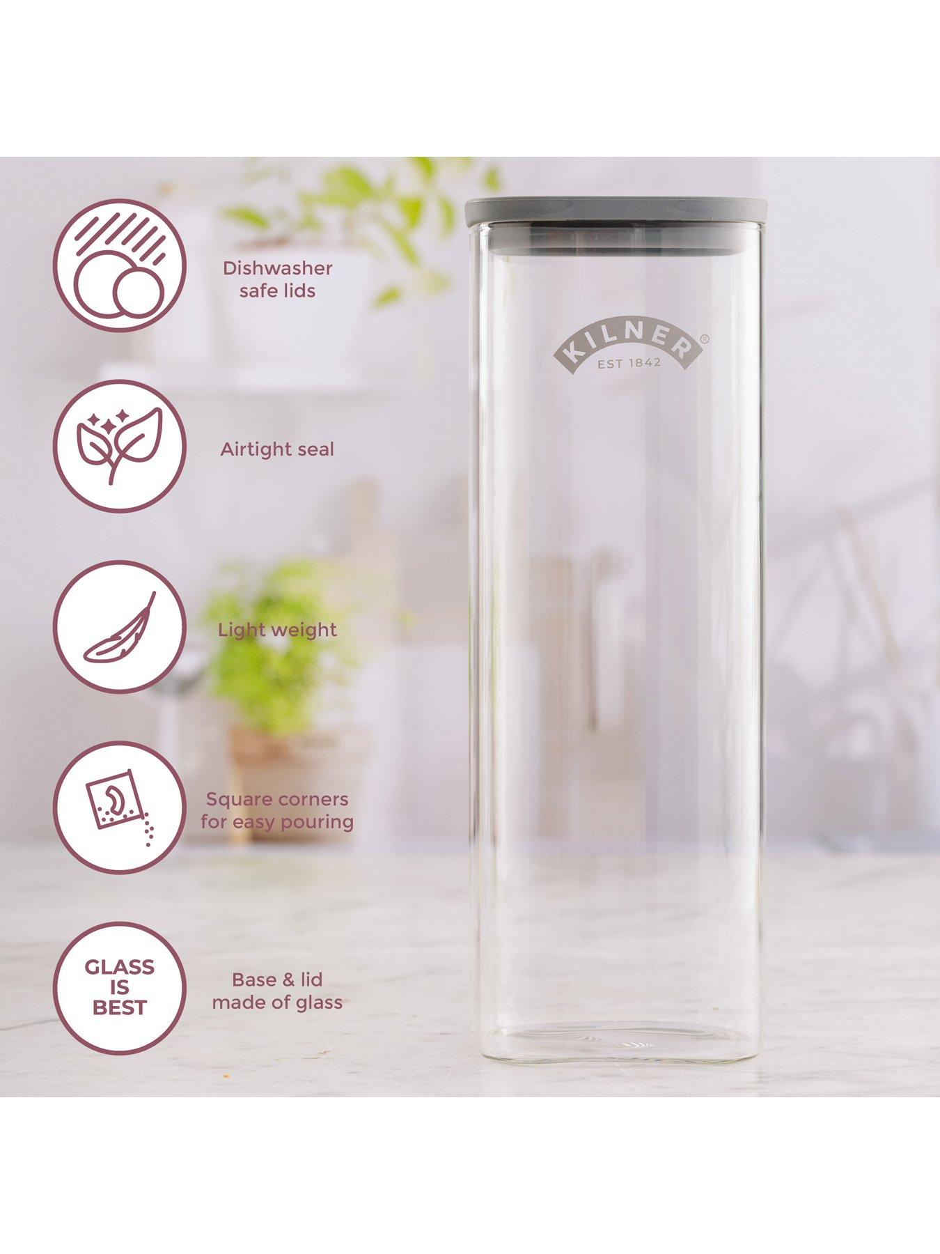 Image 6 of 7 of KILNER Fresh Storage Set Of 2 Square Storage Jars 2l