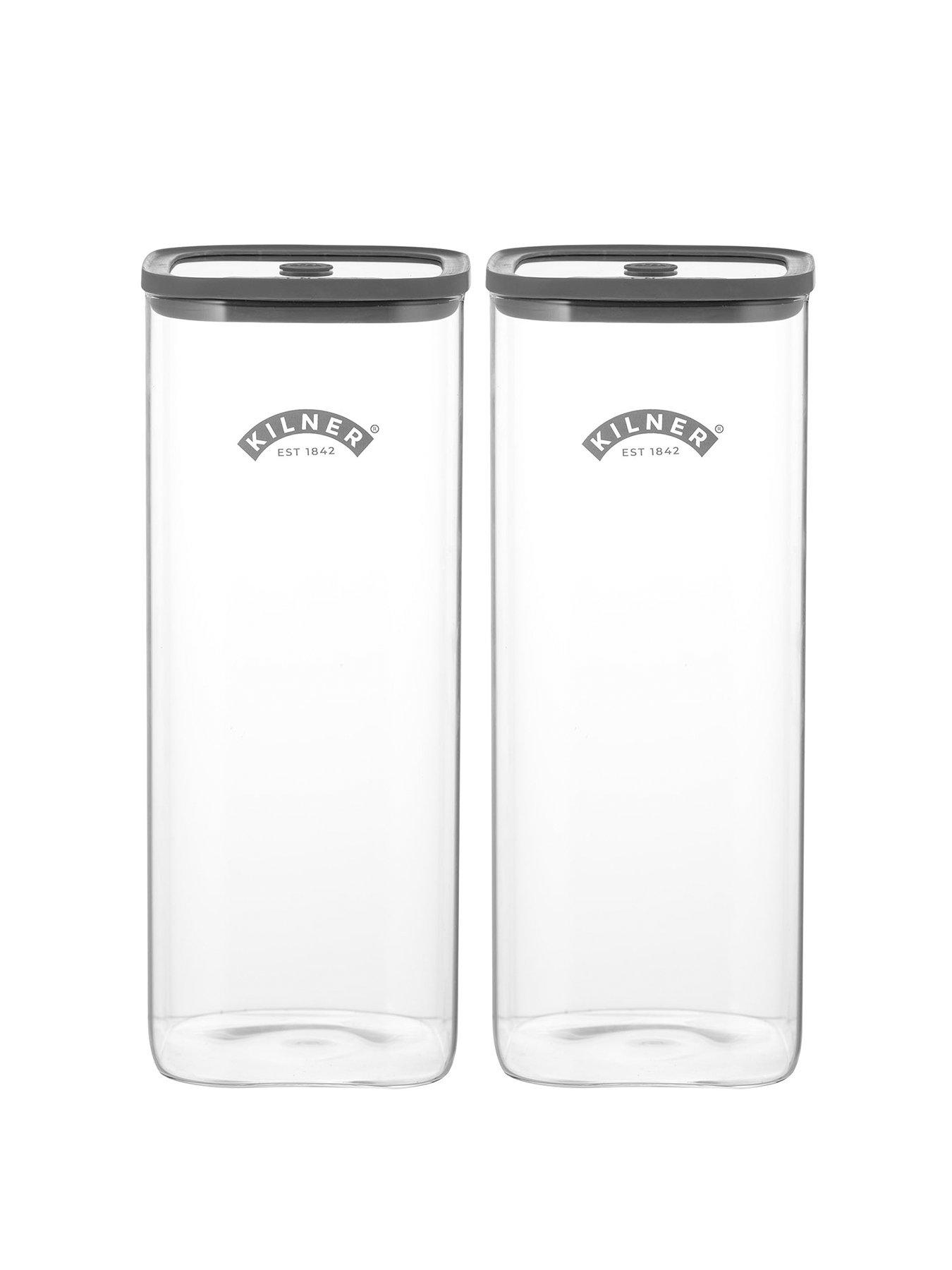 Image 2 of 7 of KILNER Fresh Storage Set Of 2 Square Storage Jars 3.5l