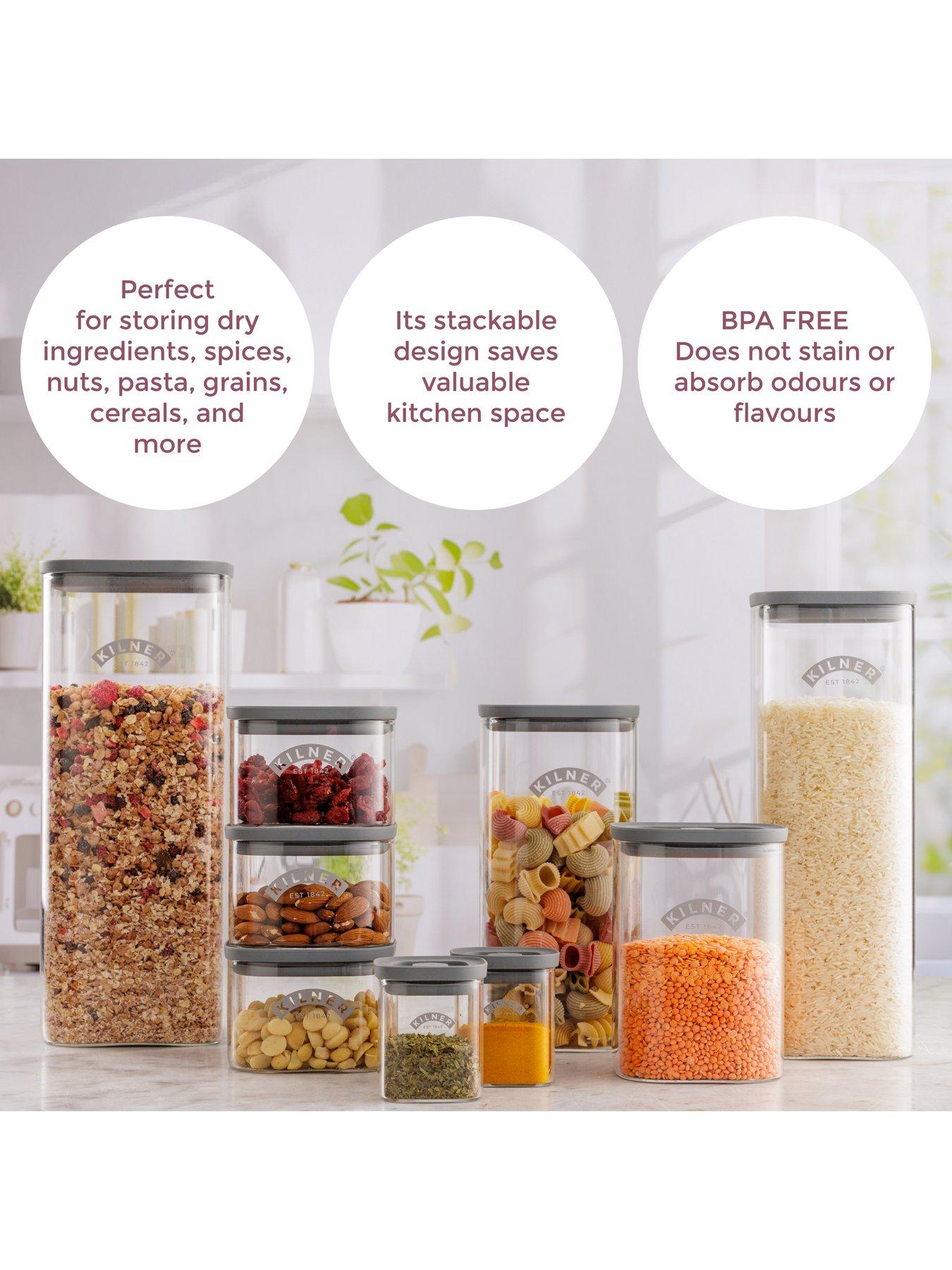Image 4 of 7 of KILNER Fresh Storage Set Of 2 Square Storage Jars 3.5l