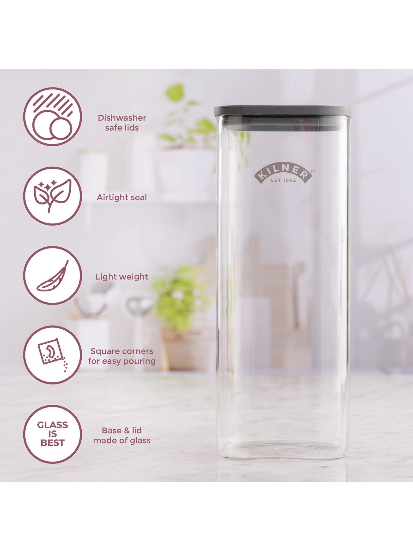 Image 5 of 7 of KILNER Fresh Storage Set Of 2 Square Storage Jars 3.5l