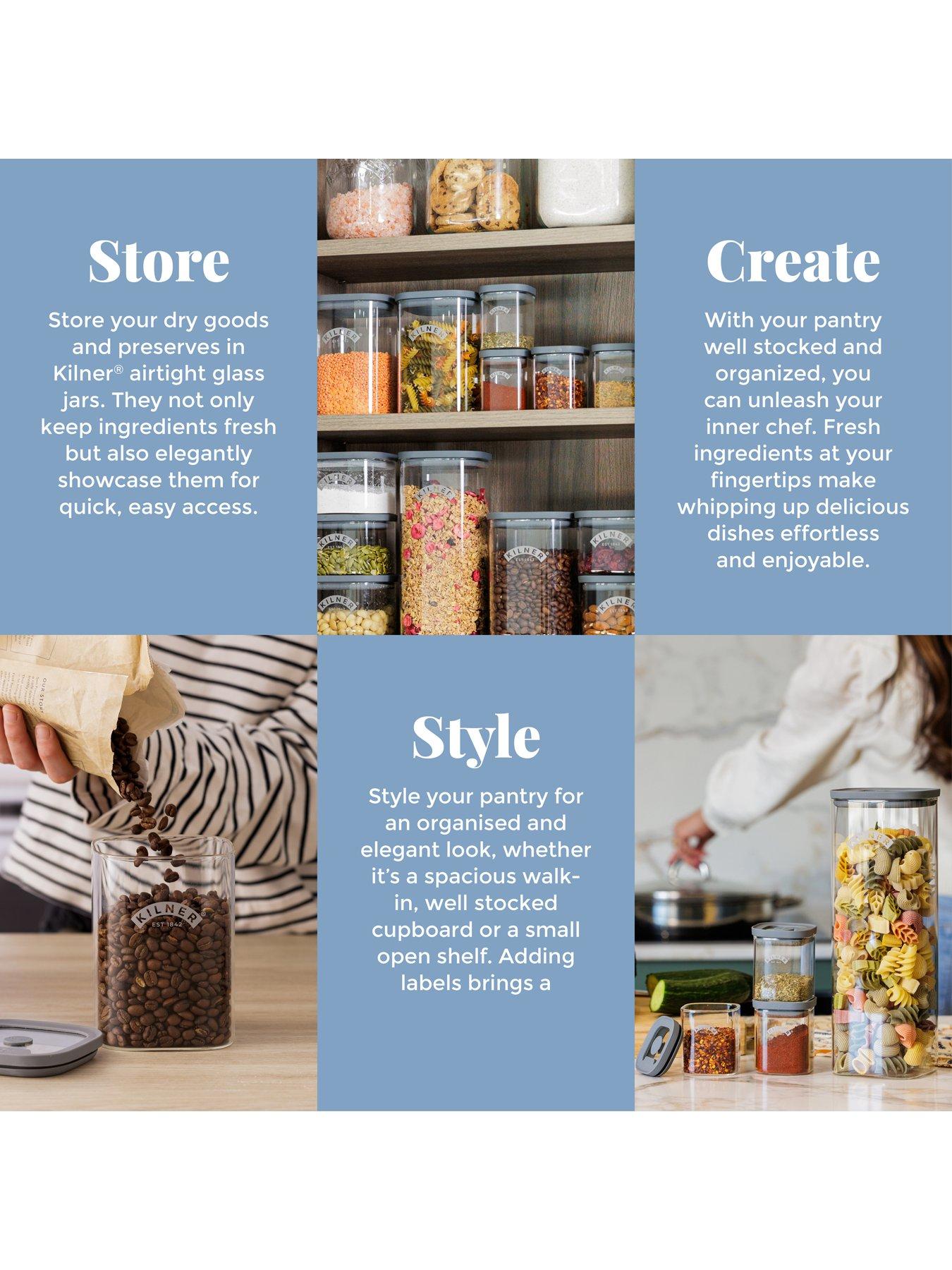 Image 5 of 6 of KILNER Fresh Storage 4 Piece Pantry Set 1 X 0.5 L, 1x 1l, 1 X 1.5l And 1 X 2l