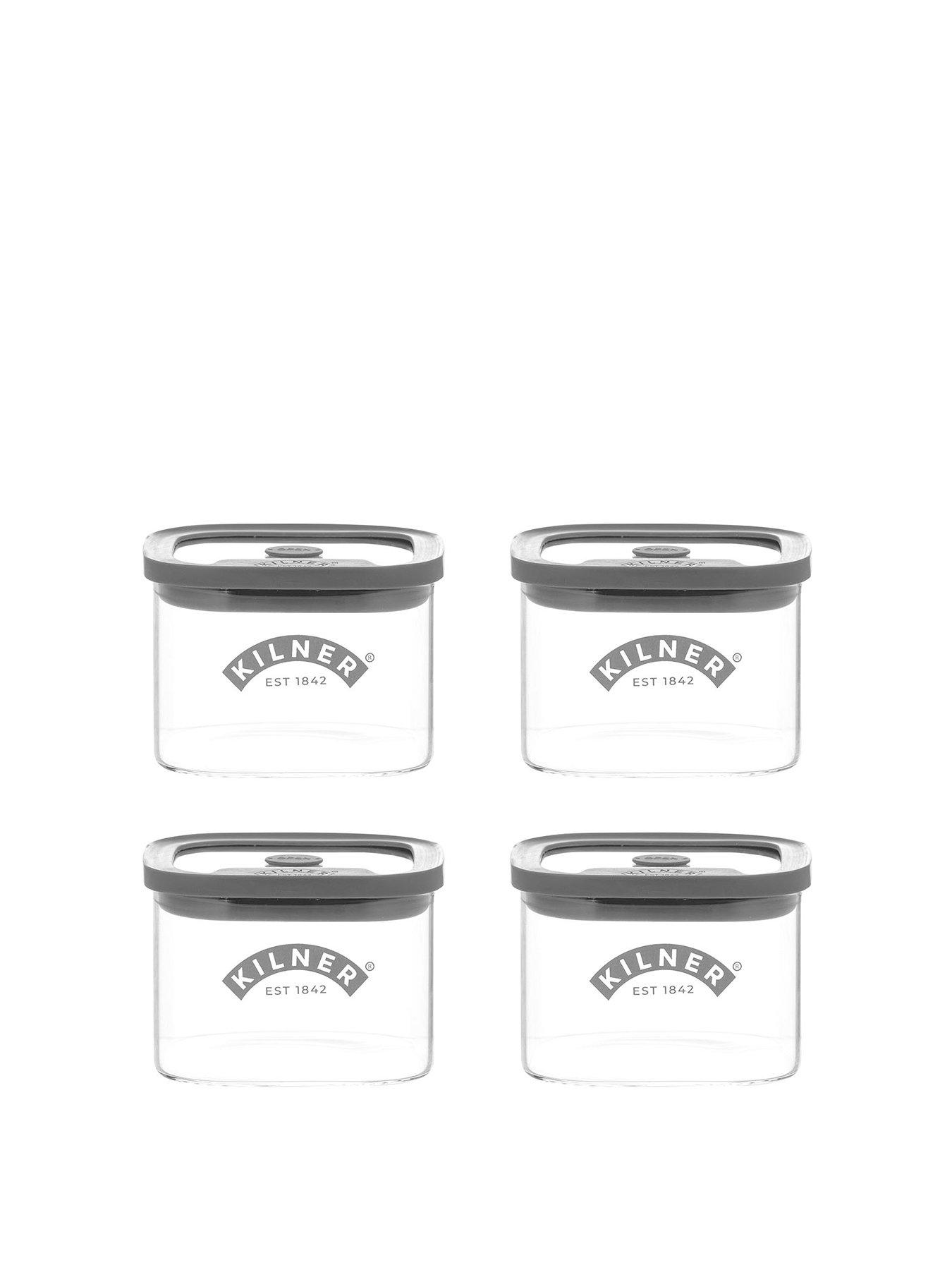 Image 2 of 7 of KILNER Fresh Storage Set Of 4 Square Jars 0.5l