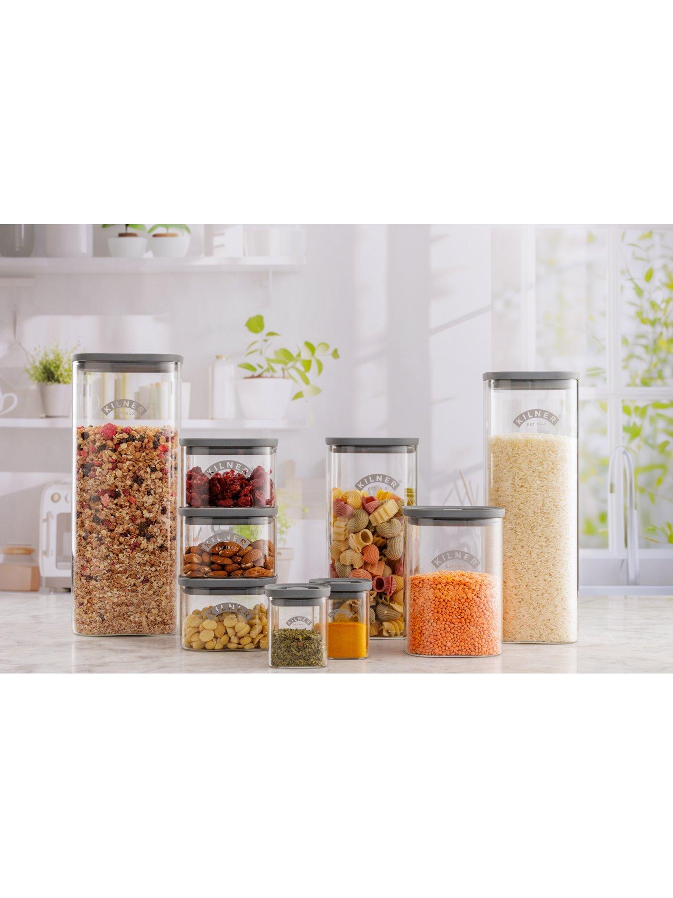 Image 3 of 7 of KILNER Fresh Storage Set Of 4 Square Jars 0.5l
