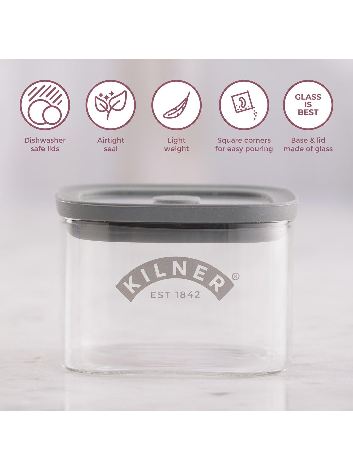 Image 4 of 7 of KILNER Fresh Storage Set Of 4 Square Jars 0.5l