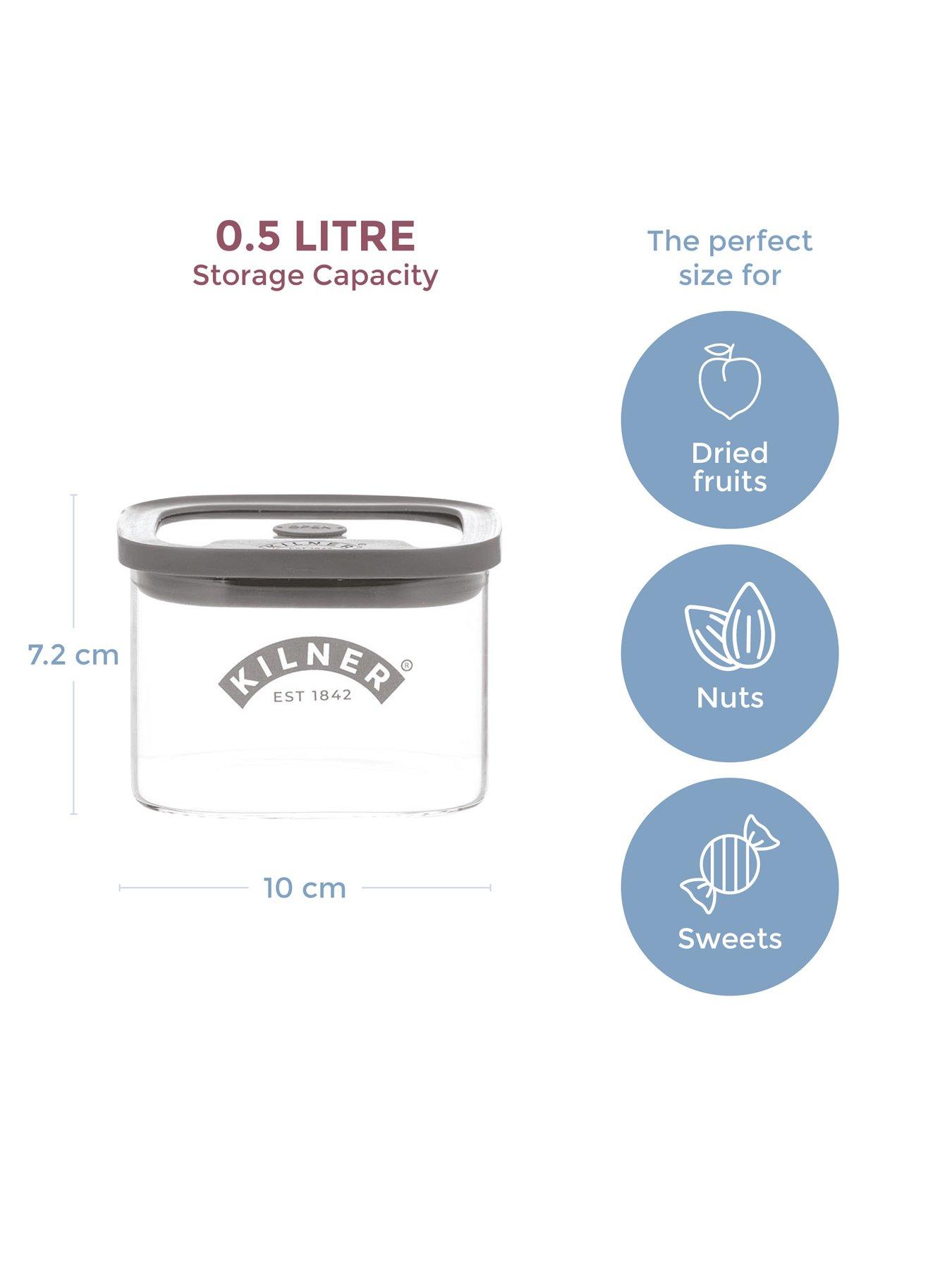 Image 5 of 7 of KILNER Fresh Storage Set Of 4 Square Jars 0.5l
