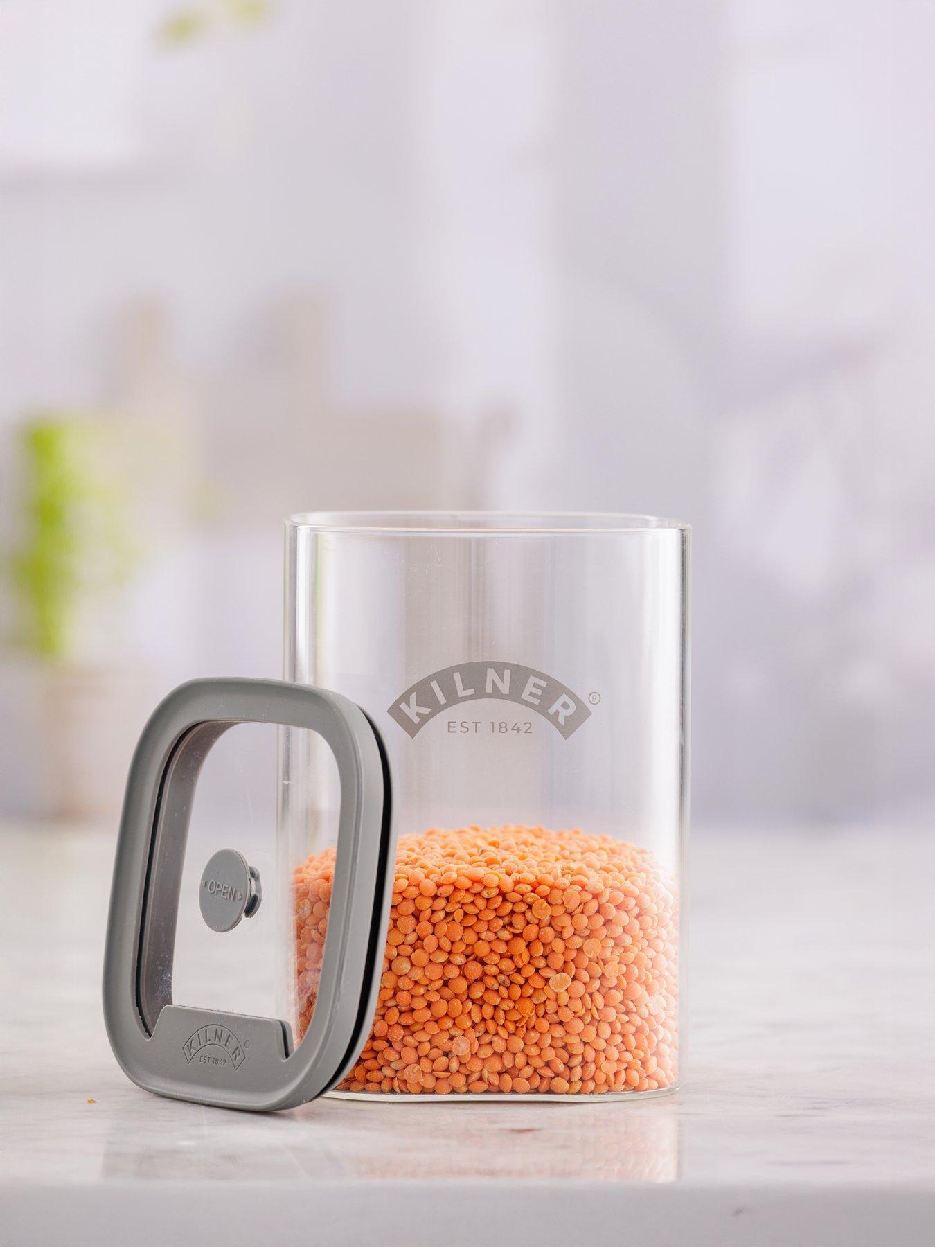 KILNER Fresh Storage Set Of 3 Square Jars 1l