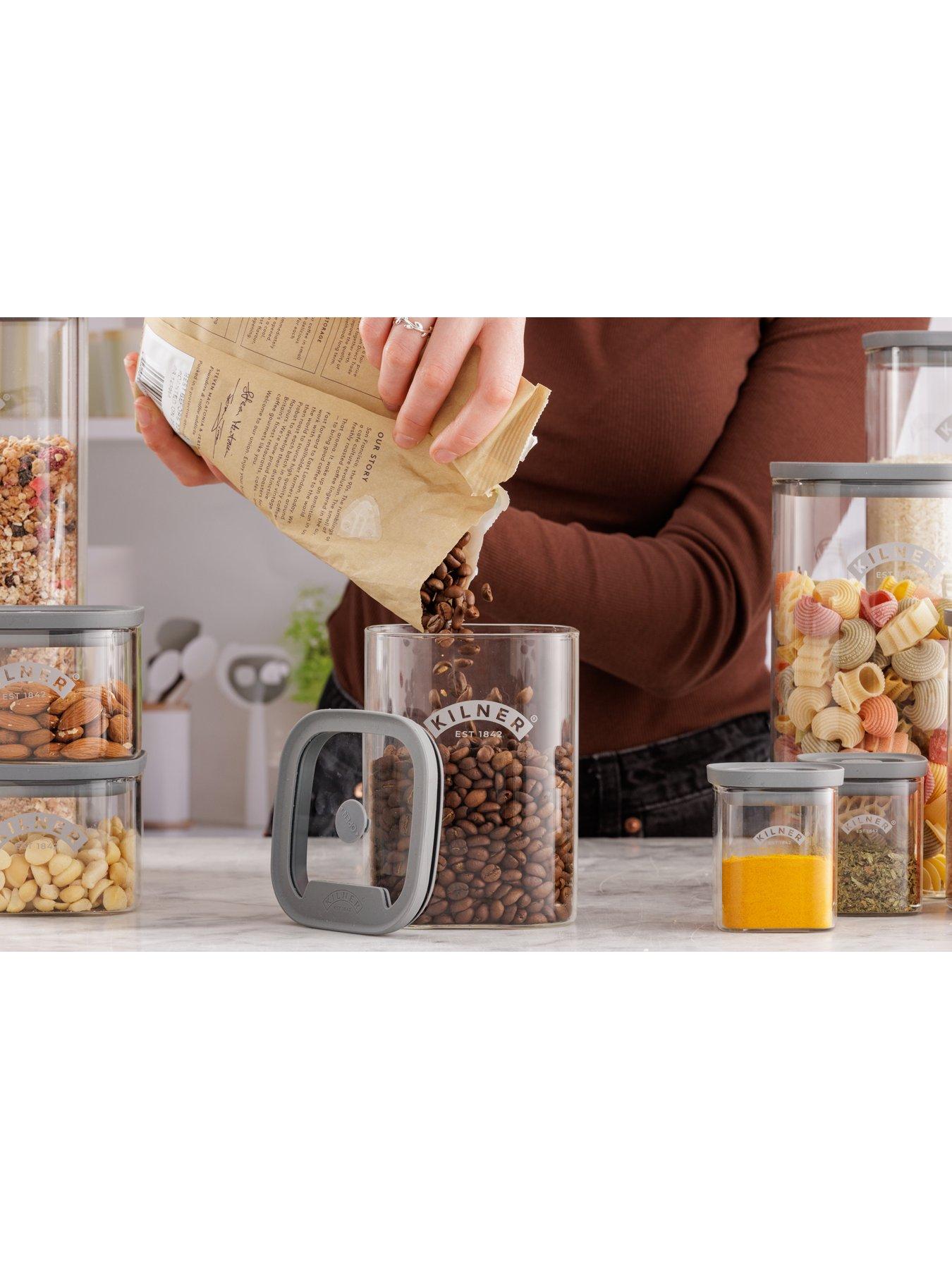 Image 3 of 7 of KILNER Fresh Storage Set Of 3 Square Jars 1l