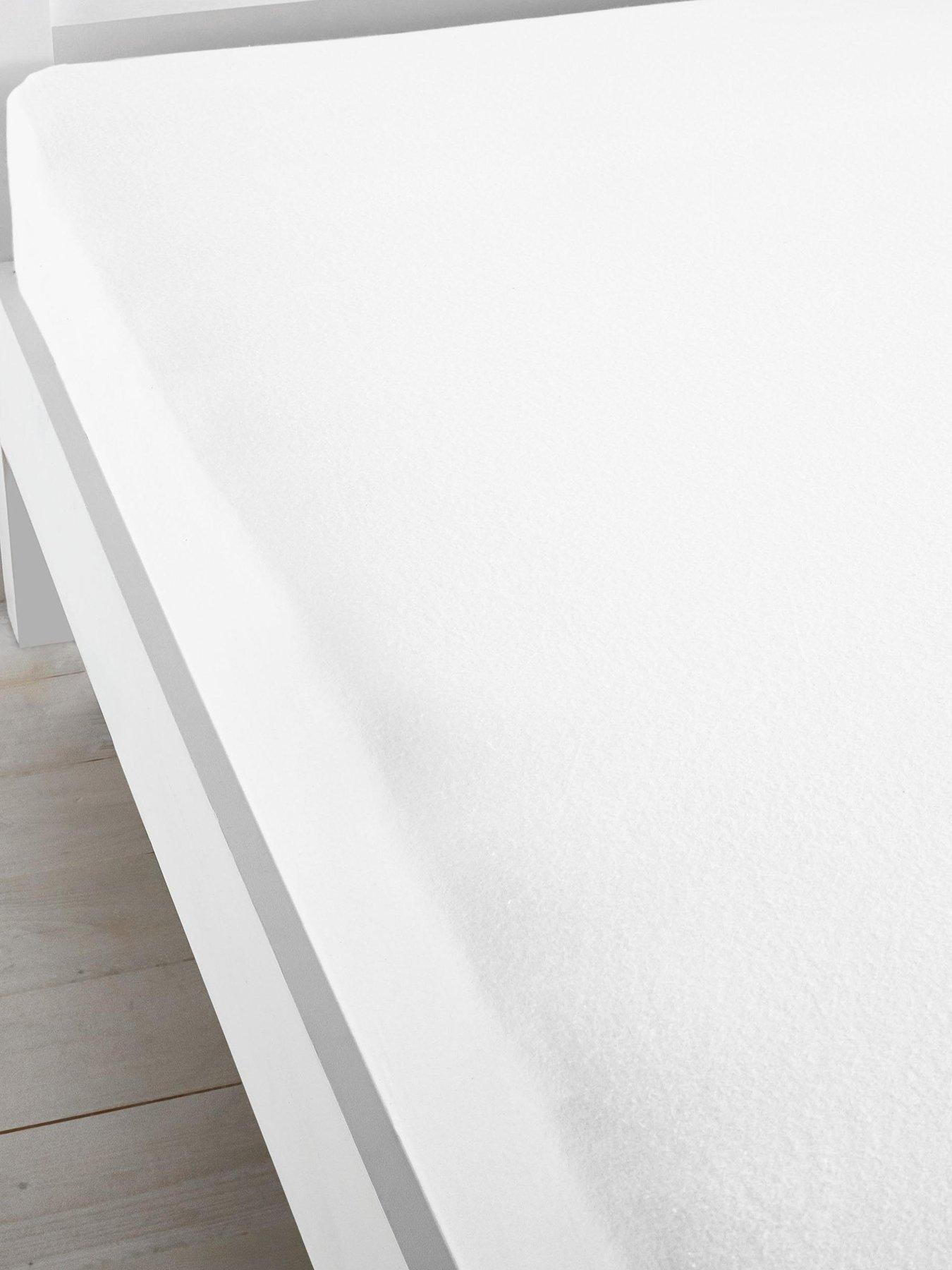 undefined Brushed Cotton Fitted Sheet- White
