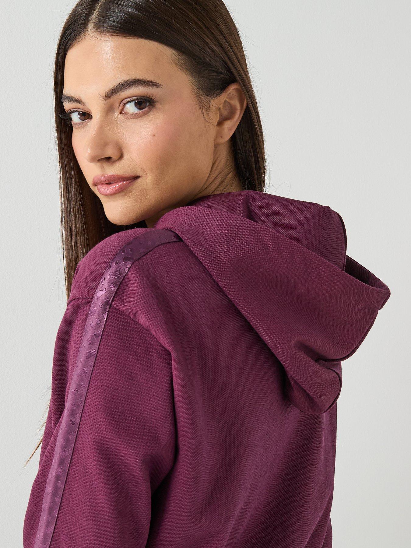Image 5 of 6 of BOSS Zip Up Cropped Hoodie - Dark Pink