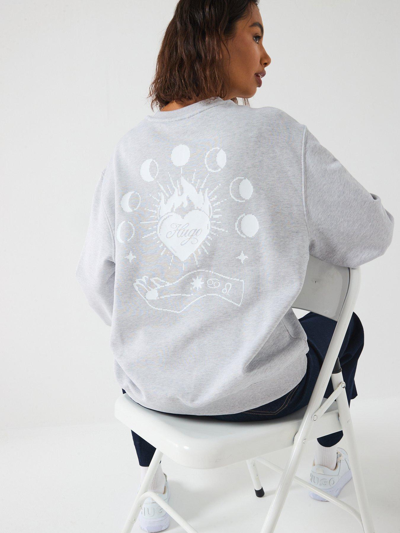 HUGO Oversized Crew Sweatshirt - Grey