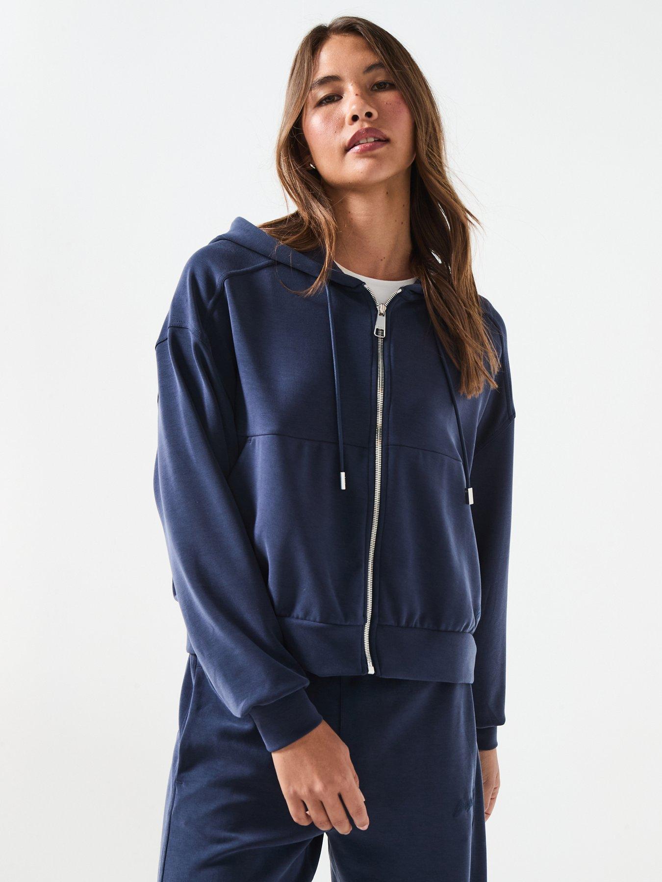BOSS Elijah Zip Up Hoodie - Dark Blue